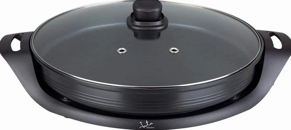 Jata PE638 Sartén Paellera Eléctrica 38 cm de Diámetro y 5 cm de Profundidad Antiadherente Libre de PFOA Válvula de Salida de Vapor Distribuye el Calor de Forma Uniforme