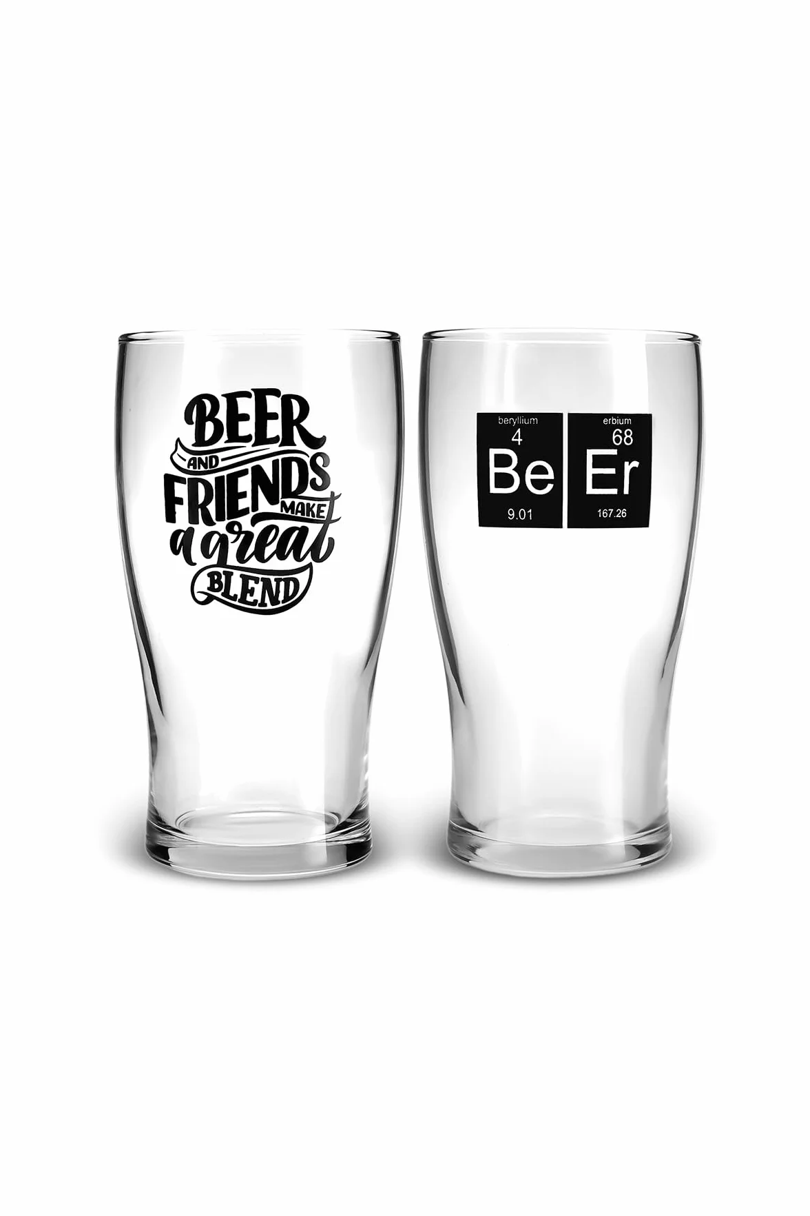 KARACA Juego de vasos de cerveza de 454ml para 2 personas, cristal, jarra de cerveza, taza, vaso apto para lavavajillas - Vasos de pils o cerveza artesanal ideales