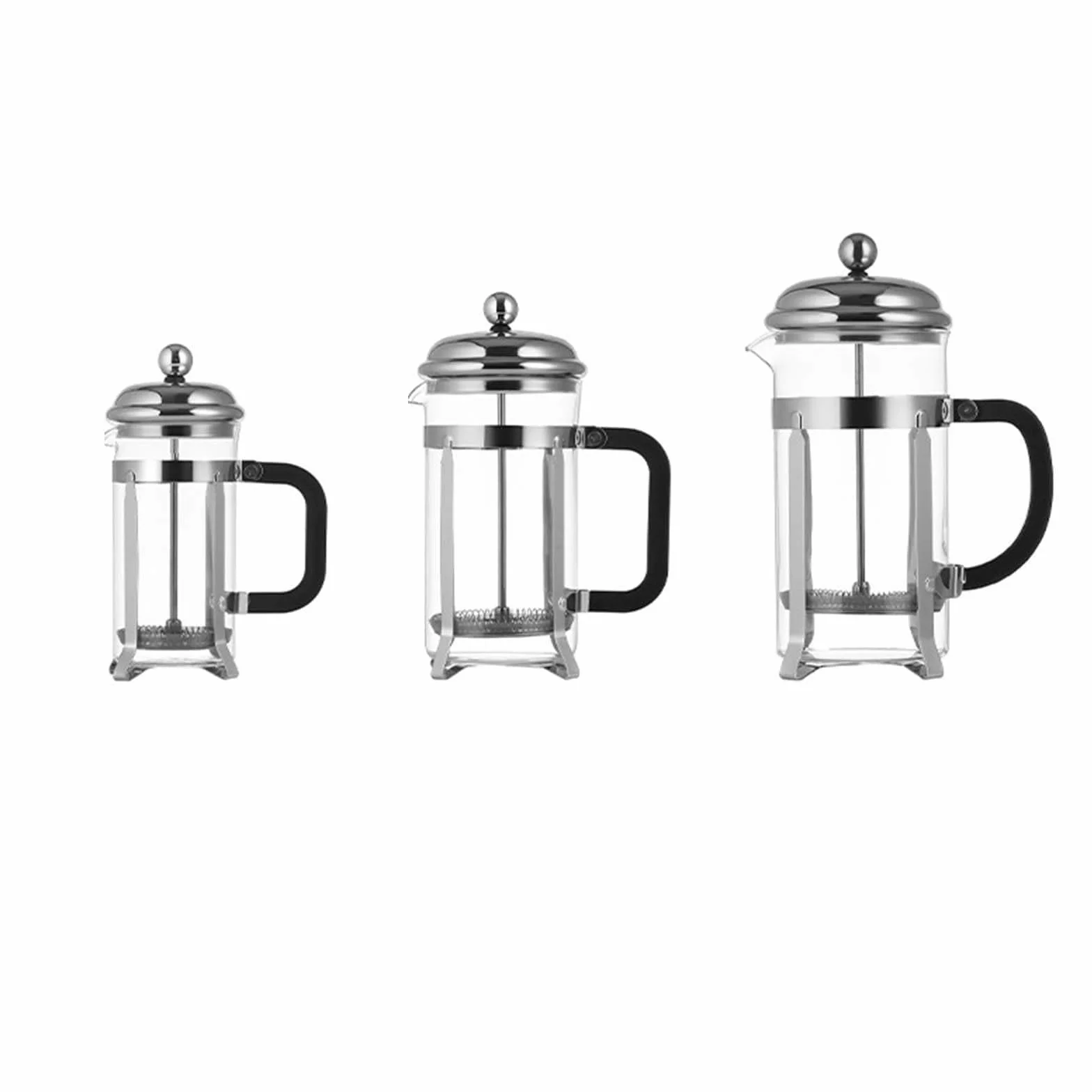 Cafetera émbolo, Vidrio borosilicato Resistente al Calor Acero Inoxidable | Cafetera de filtro, espumador de leche portátil de acero inoxidable y vidrio de borosilicato(1000ML)