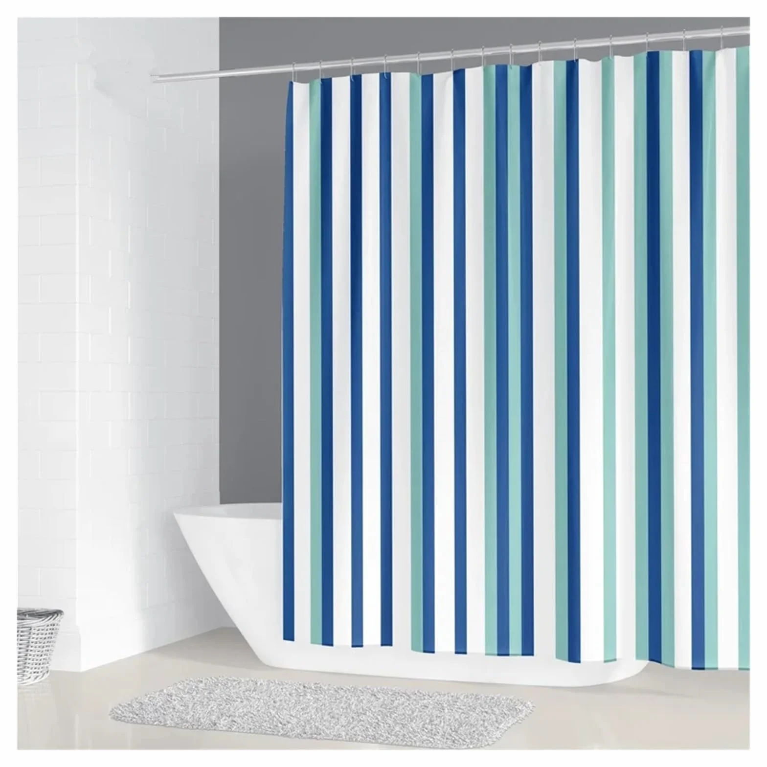 Cortina De Ducha Cortina de Ducha Impermeable for baño, 200 x 180 cm, con Estampado geométrico Simple, de poliéster, for decoración del hogar, con 12 Ganchos(3,W180xH240cm)