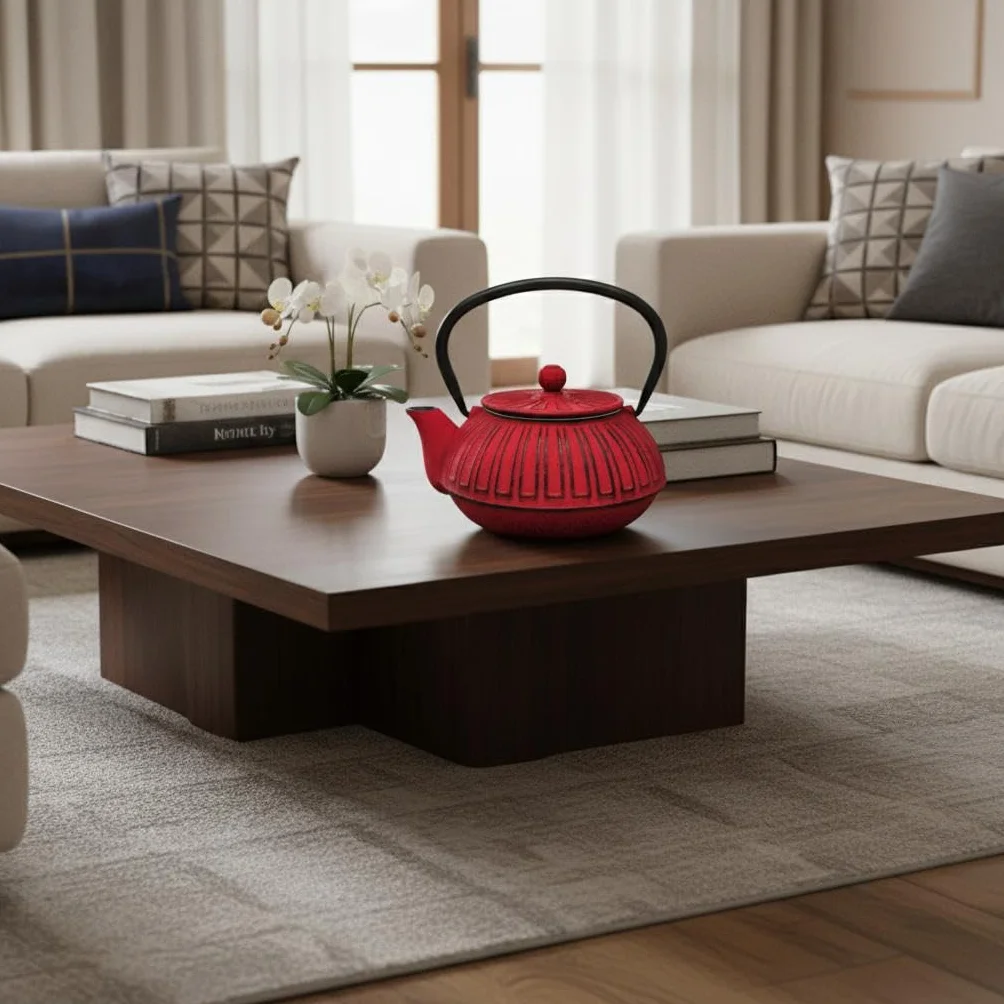 Tetera de Hierro Colado 0,6L Roja con Diseño Elegante y Durable