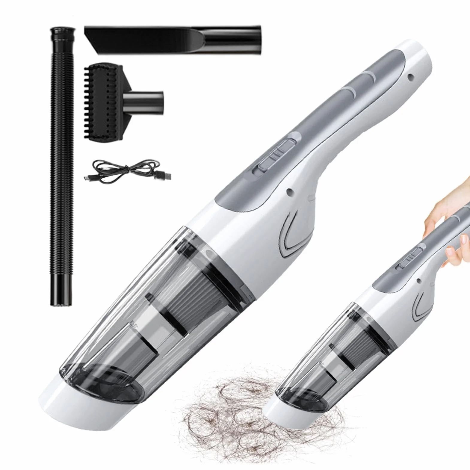 Aspiradora De Mano Inalámbrica Potente Limpiadora para Pelos de Mascota | Pequeña Aspiradora De Mano Inalámbrica Para Teclado Alfombra Cama Colchón Cocina Dormitorio Coche