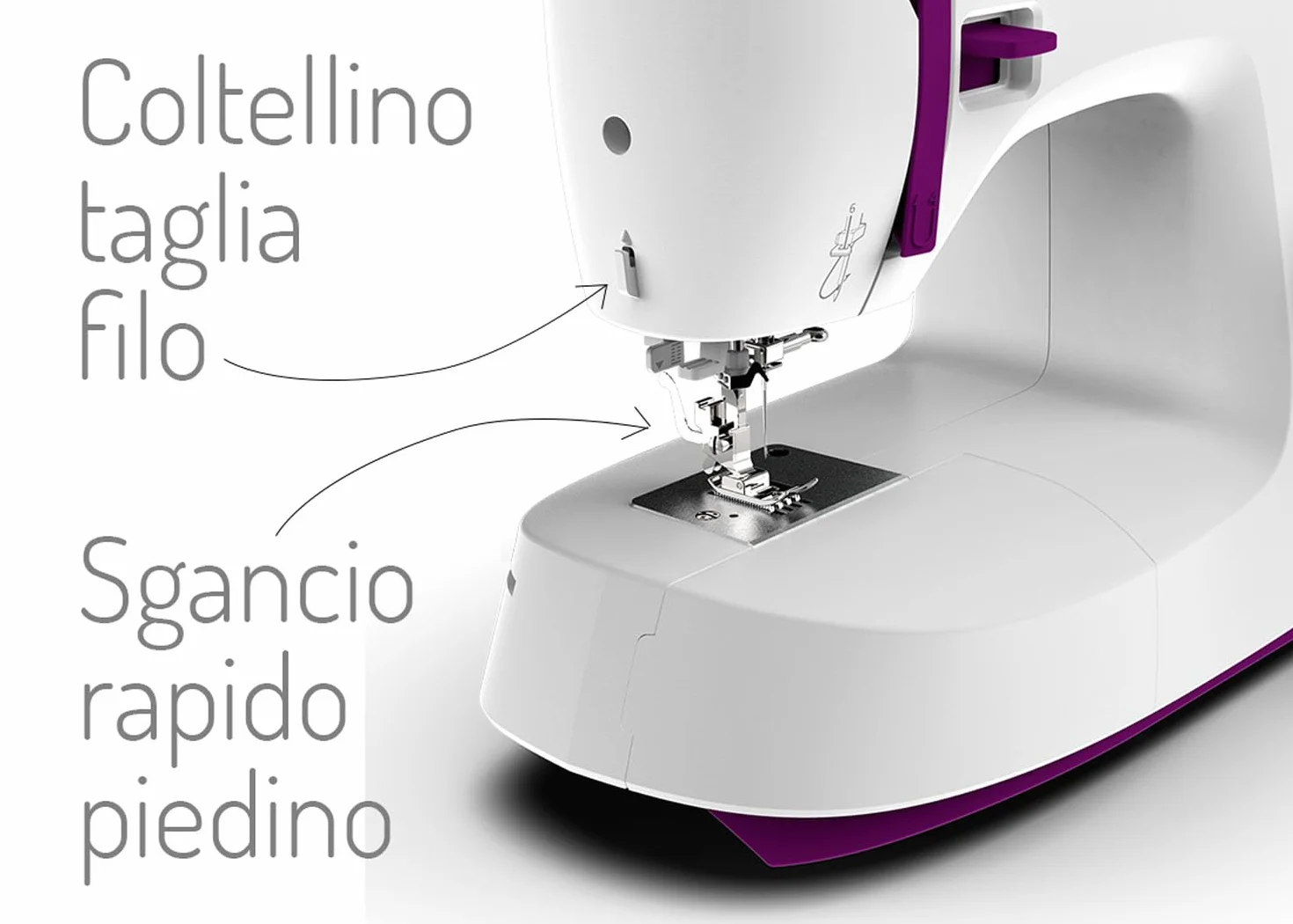 Necchi K132A - Máquina para coser, interior de fundición a presión de aluminio, carcasa de ABS, violeta, regular