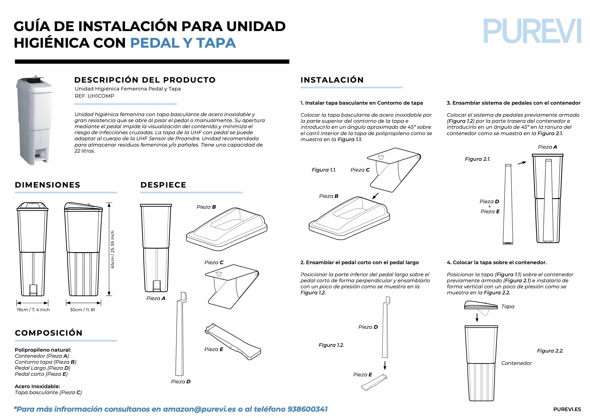 Papelera Baño Acero Inoxidable Unidad Higiénica Femenina Contenedor Sanitario