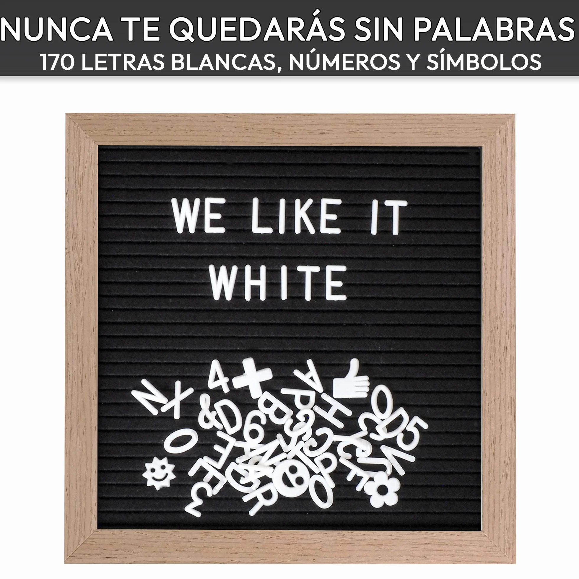 Gadgy ® Retro Fieltro Letter Board | con 340 Brillantes Letras de Oro y Plata | 170 Letras Blancas, 100 Iconos | Soporte y Bolso | 25x25 cm