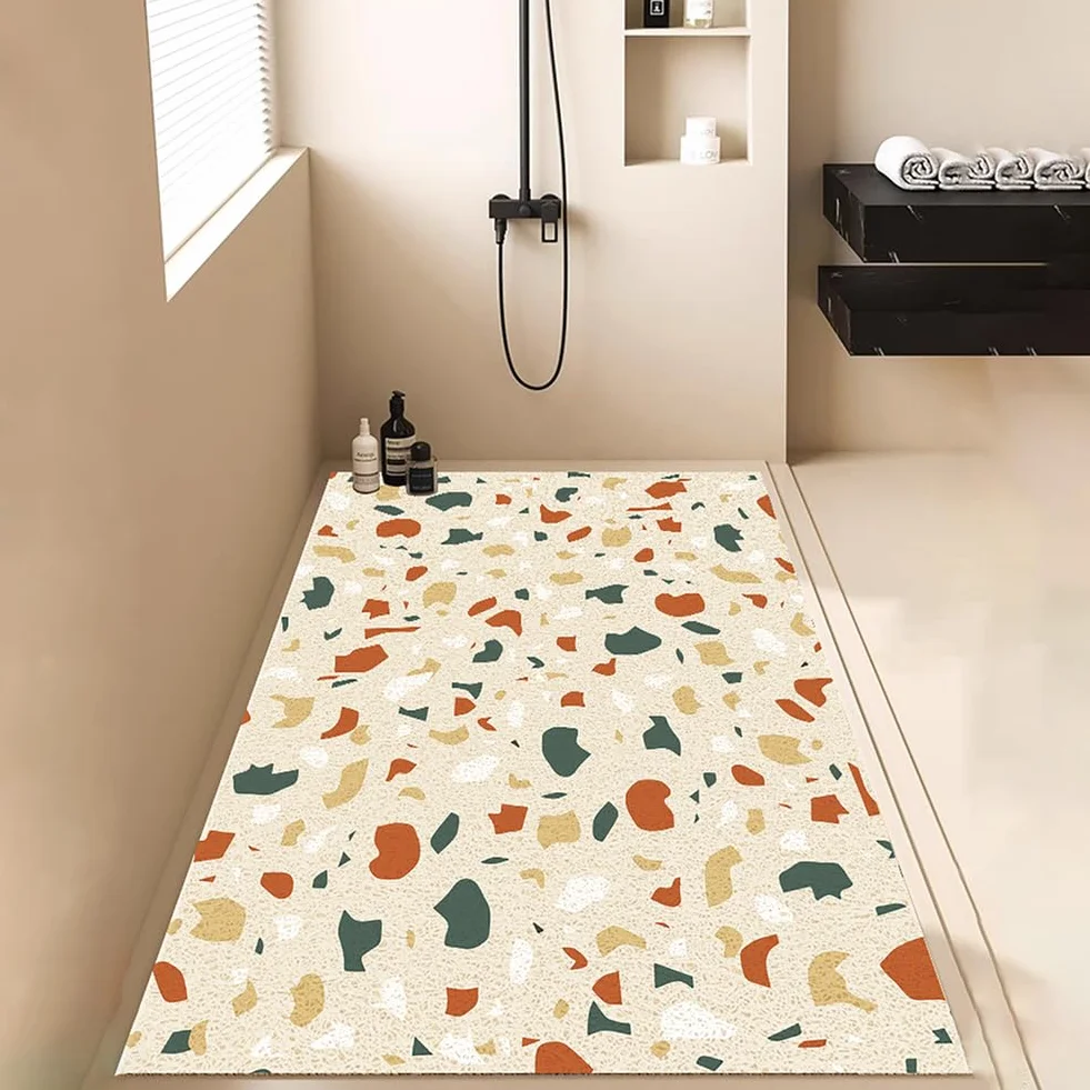 Alfombrilla Ducha Antideslizante 70X150 CM para baños y bañera Modernos Alfombra Ducha Antideslizante Suave y cómodo PVC Alta Permeabilidad al Agua