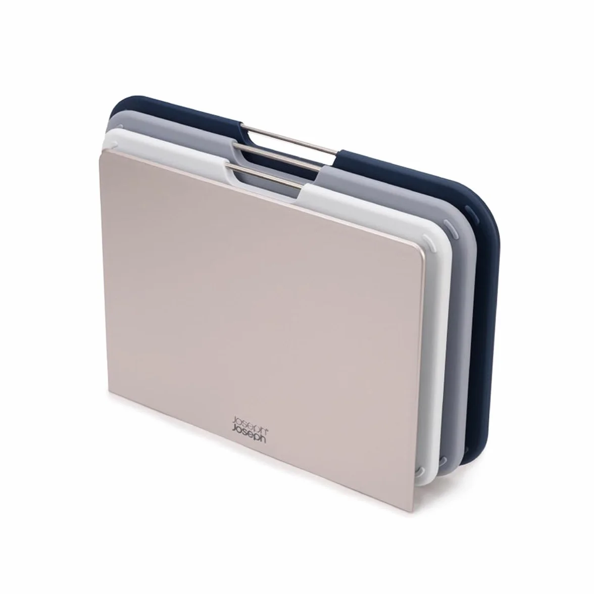 Joseph Joseph Nest Juego de tablas de cortar de 3 piezas con soporte de almacenamiento, gris/azul