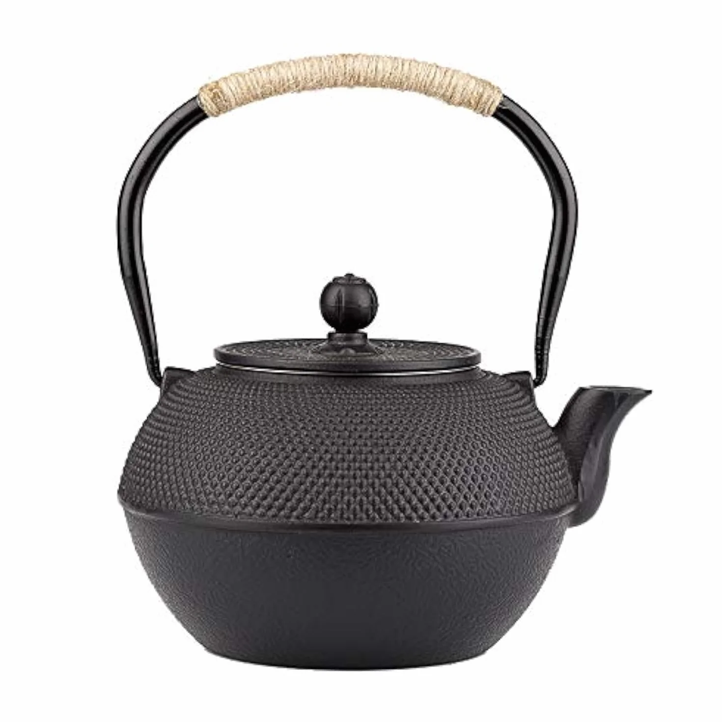 Tetera de hierro fundido de 40 onzas, tetera japonesa Tetsubin segura para estufas, hervidor de té de hierro fundido negro con colador de té para un interior suelto y totalmente esmaltado (1200 ml)