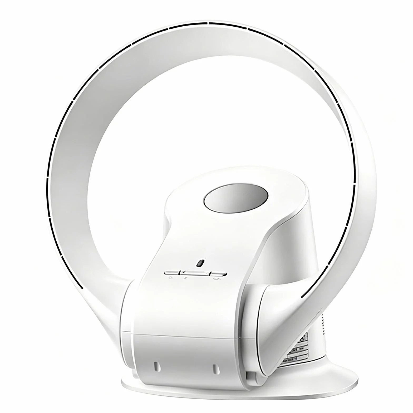 Ventilador Oscilante De 35 W Sin Aspas, 9 Velocidades, Ultra Silencioso, De Pie/Sobremesa/Montaje En Pared, con Control Remoto Y Temporizador, para El Hogar Y La Oficina,White