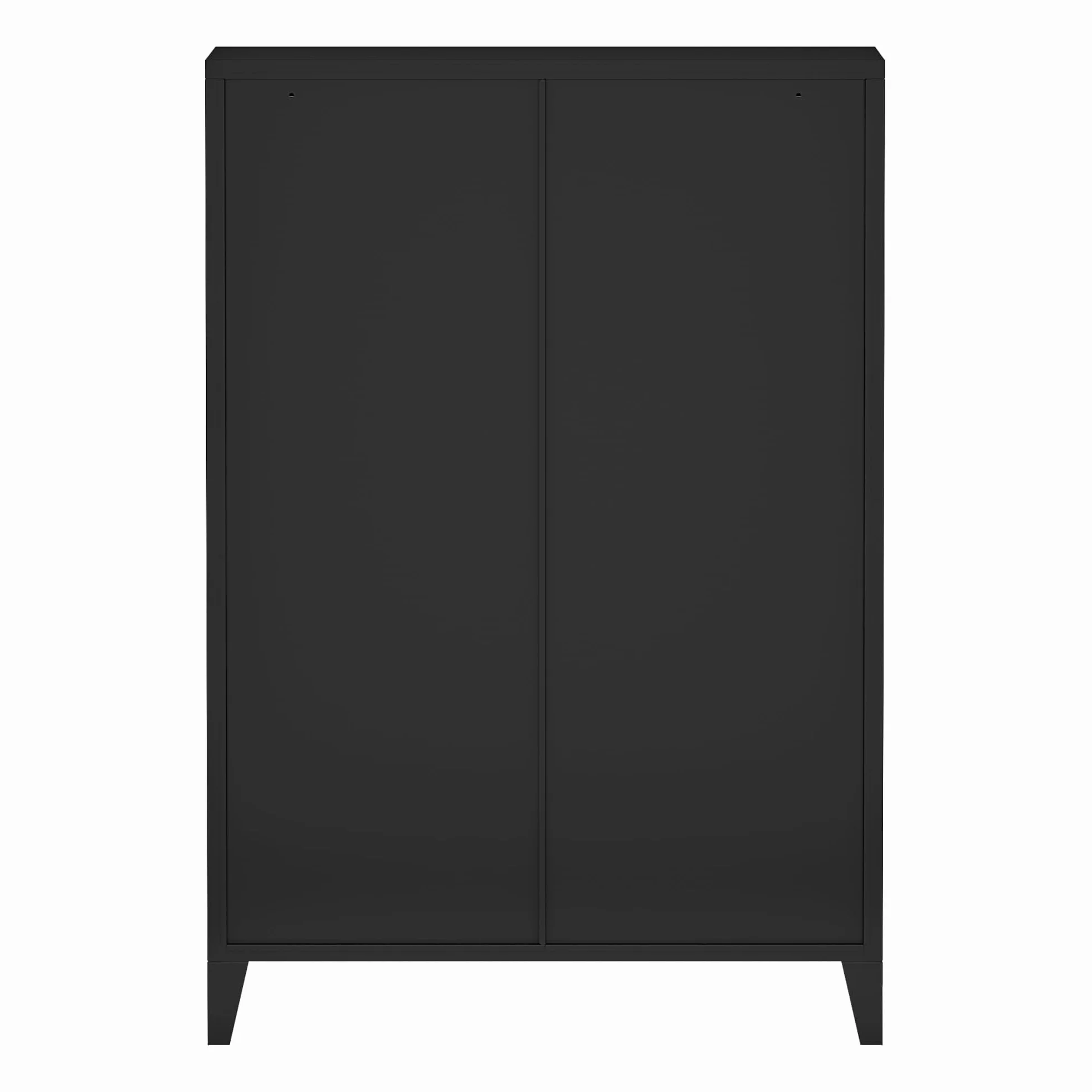 [en.casa] Armario de Oficina Mueble de Oficina Archivador de Estudio con 2 Estantes con 6 Puertas Ranuras de Ventilación Acero 113 x 80 x 40 cm - Negro