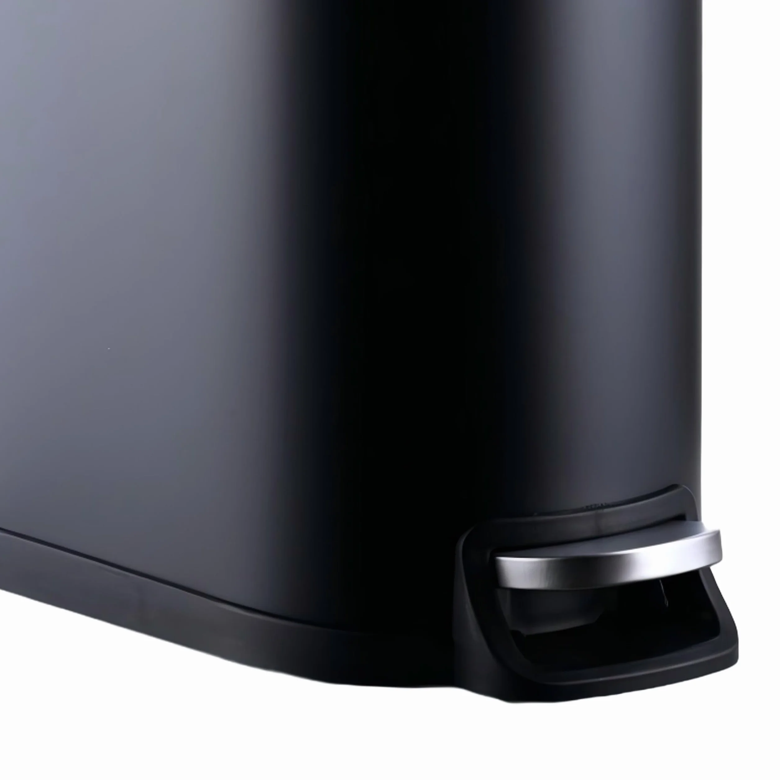 Relaxdays Cubo de Basura 10L Cierre Suave Interior Extraíble Tapa Negro 39x18.5x31.5 cm