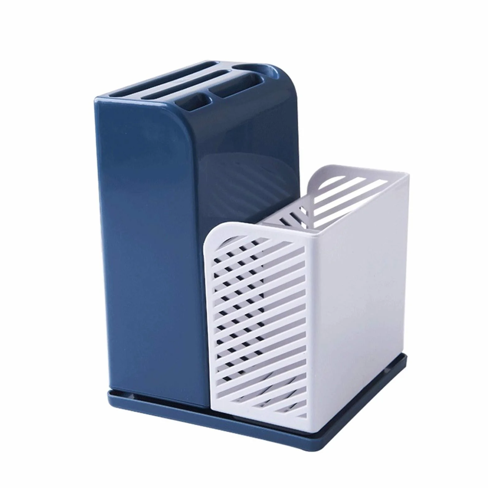 MRKU Soporte de Almacenamiento para Cuchillos de Cocina, Solo se Vende el Soporte para Cuchillos, Estante de Descanso Multifuncional de 5 Orificios, Jaula para Palillos con Drenaje.
