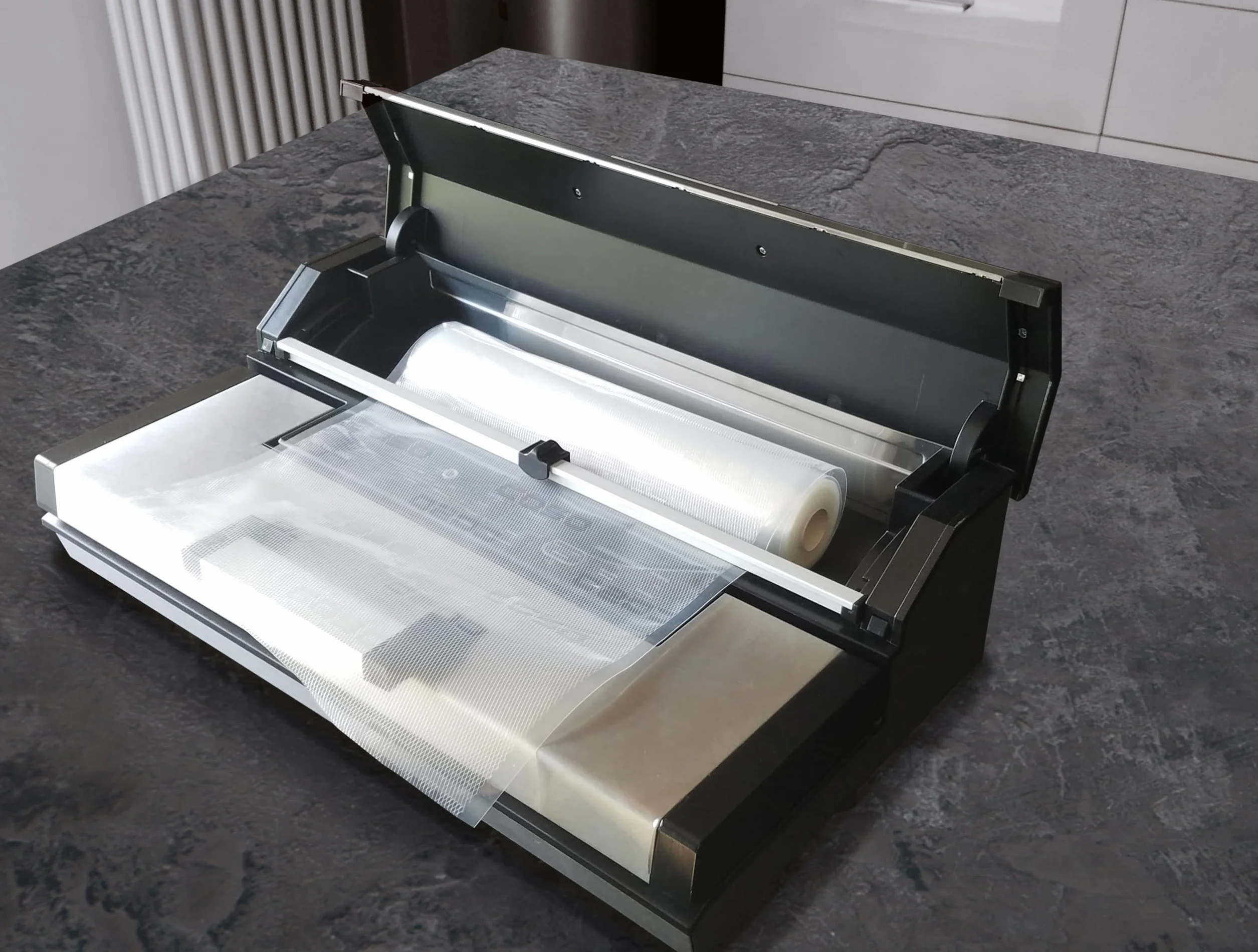 CASO FastVac 4000 - Envasadora al vacío profesional - Soldadura hasta 40 cm de ancho - Potente capacidad de vacío de 20 L/min - Función de marinado - Limpieza fácil - acero inoxidable