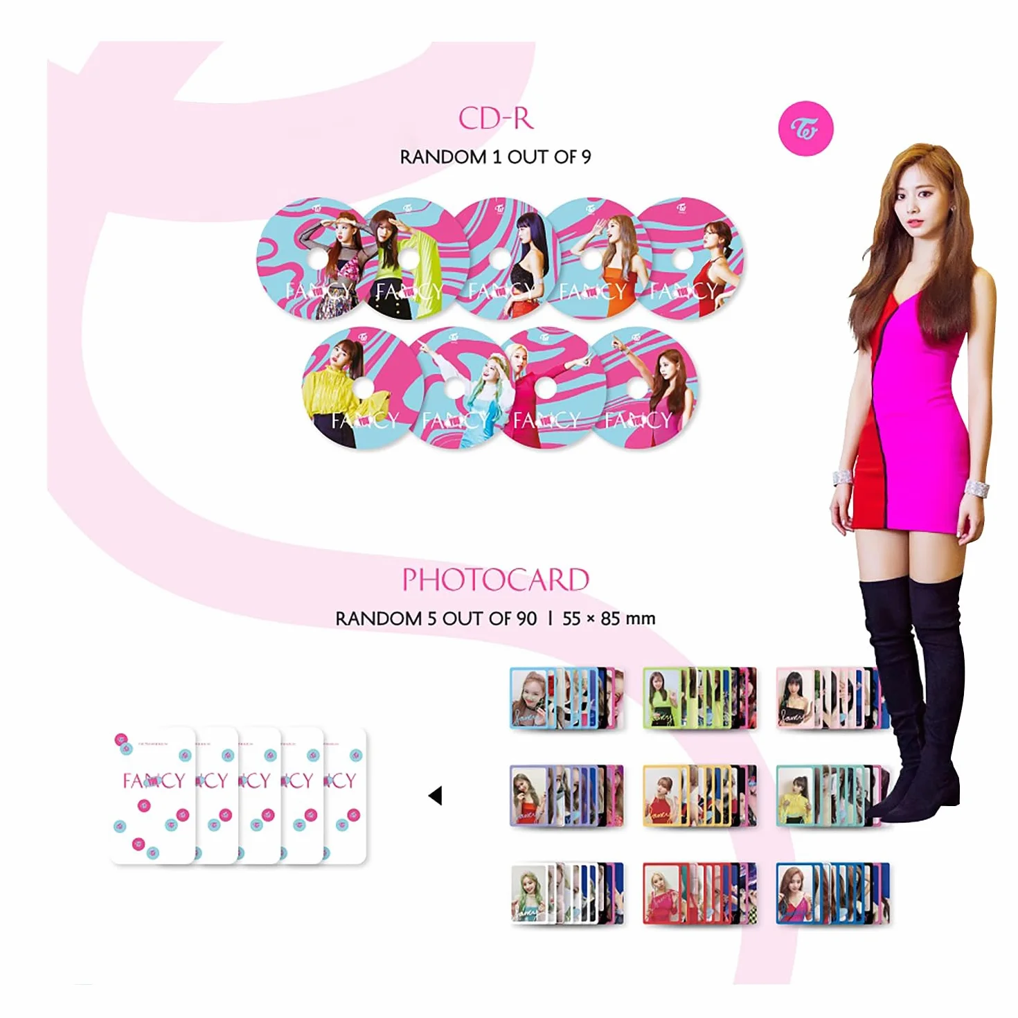 TWICE FANCY YOU C ver. CD + Photobook + Photocards + Sticker + 2 Pin Badges