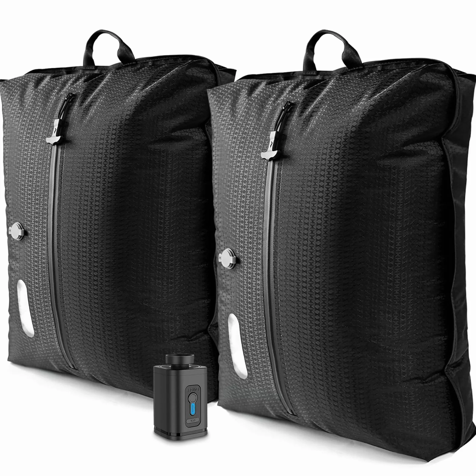 Bolsa Vacio Ropa Viaje Con Bomba Inalámbrica, Reutilizable Bolsa Compresion, Doble capa bolsas vacio, Bolsas de vacio para ropa viaje impermeabilidad IP67 (2 pieza + bomba)