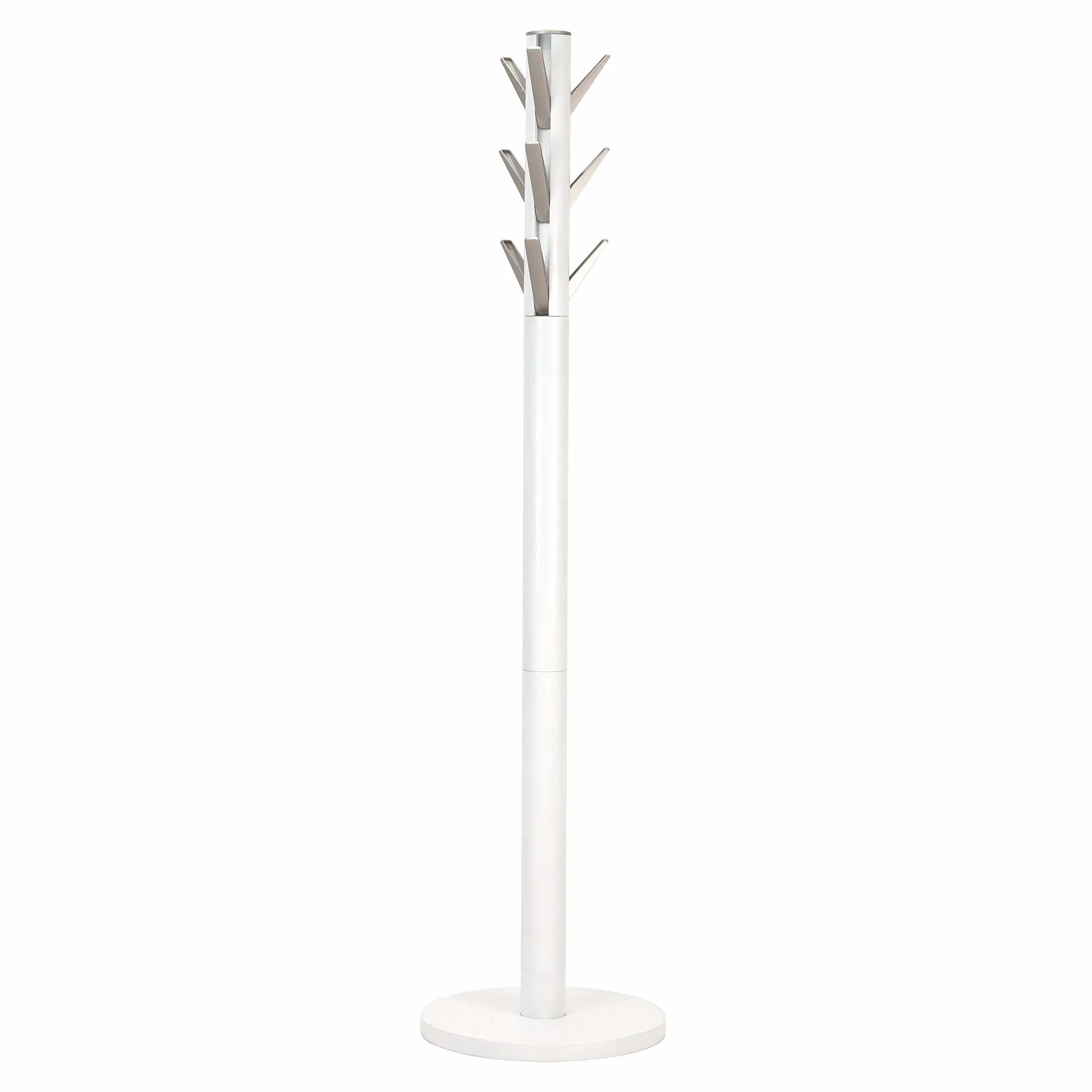 Umbra Flapper Perchero con 9 ganchos abatibles, Madera de caucho, Blanco