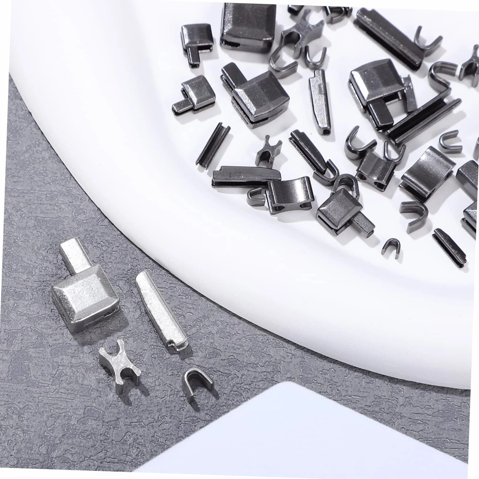 HOODANCOS 5piezas Kit De Reparación De Cremalleras De Pines De Inserción Metálicos Tapones y Accesorios Para Ropa Chaquetas y Mochilas