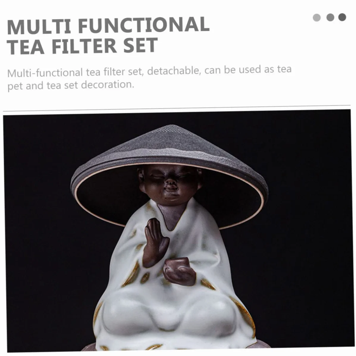 1juego Infusor De Té Cerámico Miniatura Diseño De Buda Accesorios Para Ceremonia Del Té Compacto y Ligero Para Decoración Del Hogar Para y Uso Personal