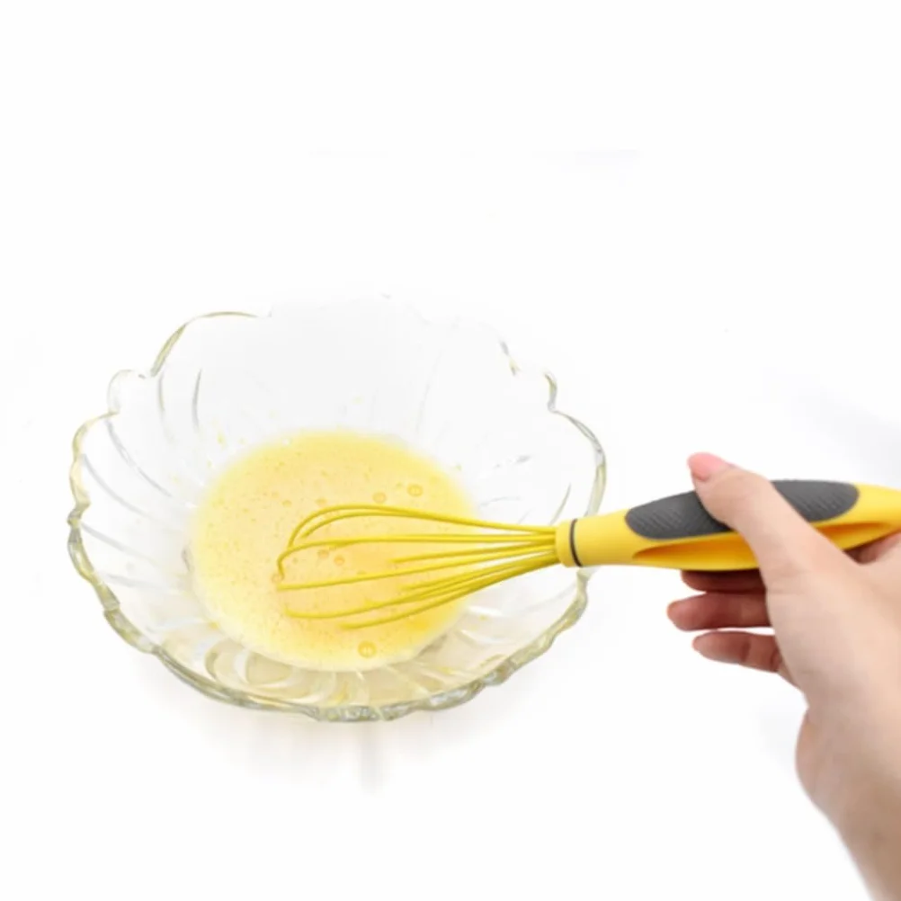 Batidor Varillas Cocina Herramientas Plásticas Manuales De La Hornada De La Cocina Del Mezclador De La Crema Del Batidor De Huevos Del Batidor De Huevos De La Manija Plástica Del Silicón Barillas Bati
