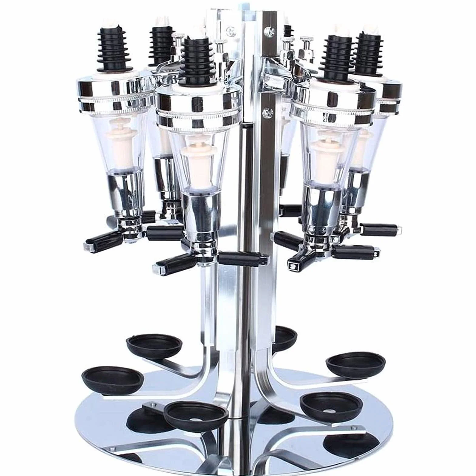 BORDSTRACT Soporte Giratorio para Botellas Dispensador Óptico De Bebidas, Licores Mayordomo De Barra De Acero para Vino Mayordomo De Barra De Acero para Vino Conveniente Y Elegante para Uso Doméstico