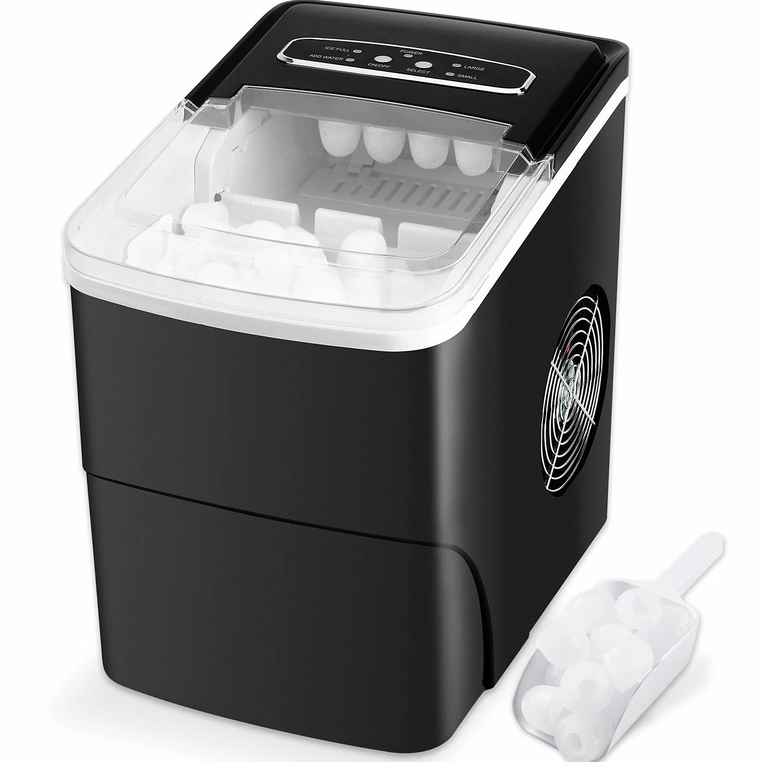 Máquinas para Hacer Hielo Máquina de Hielo para Casa, Máquina de Cubitos 12kg/24h, 9 Cubitos por Ciclo de 6-9 Minutos, Maquina Hacer Cubitos Ice Maker