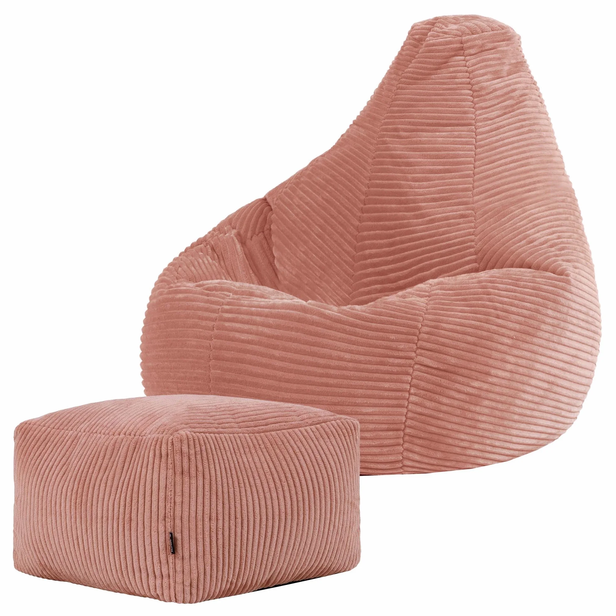 Icon Dalton - Puf y reposapiés para niños, Color Rosa Amanecer, con Relleno Incluido, para niñas y niños, Silla Infantil, puf para niños, decoración de Sala de Juegos, Accesorios de Dormitorio