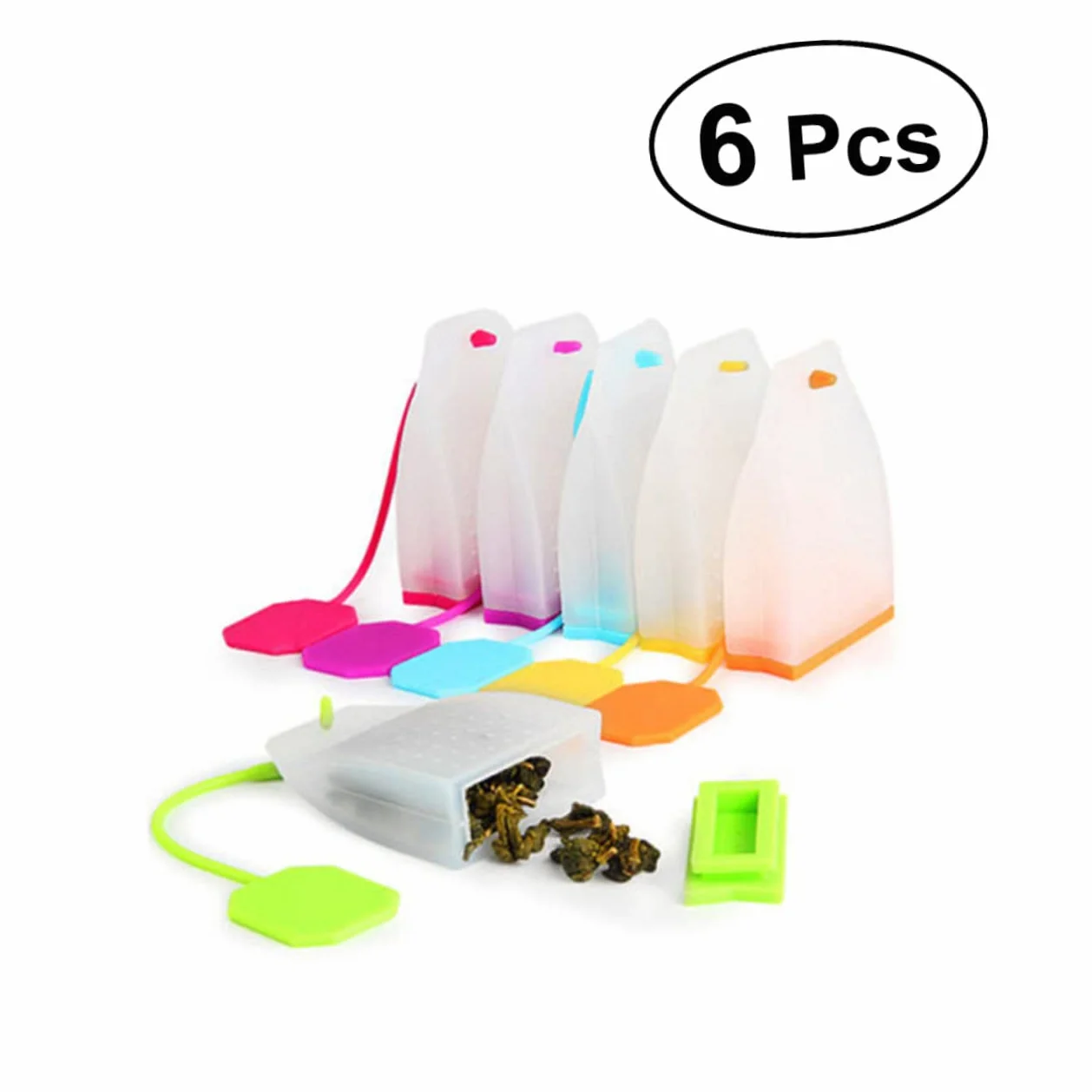 OUNONA 18 Piezas infusor de té suelto cocinando colador de taza de té bolsas de té filtro de té de silicona colador de té de silicona fresa bolsa de té herramientas pequeñas tetera