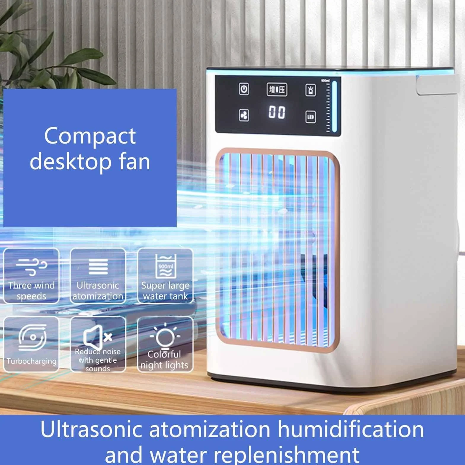 Ventilador Personal Portátil 3-Velocidades | Ventiladores Enfriadores Que Soplan Aire Frío Para Verano Interior Hogar Oficina Dormitorio Escritorio Residencia Viaje