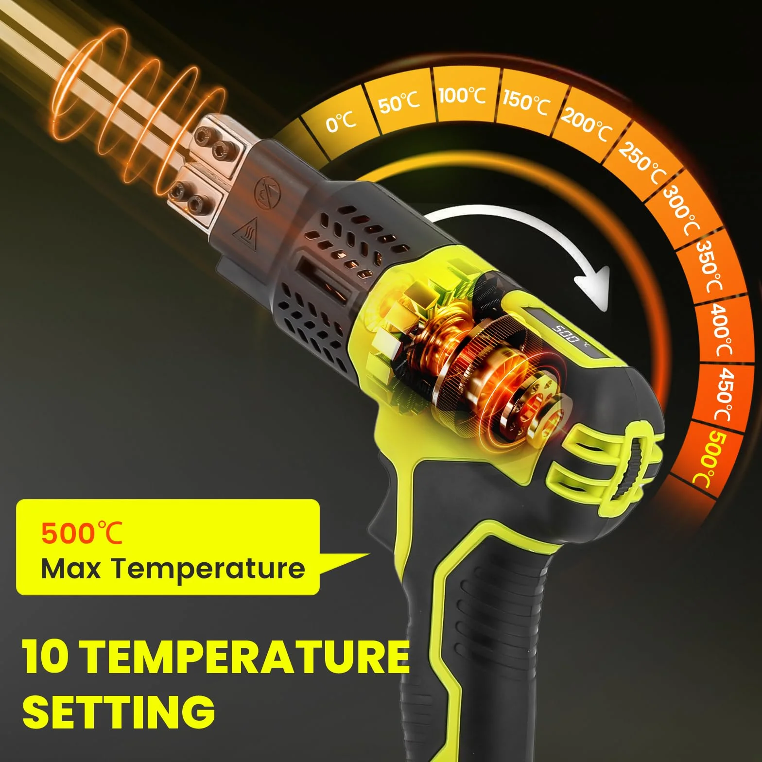 Huanyu Cuchillo Caliente Inalámbrico con 2 cuchillas, 10 cm y 15 cm, 100 W Cuchillo térmico eléctrico con indicador de temperatura de 500 ℃ máx, batería de 3,0 Ah