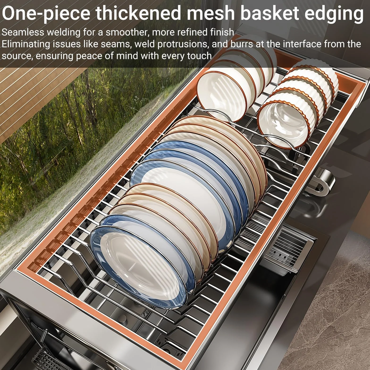 Escurreplatos sobre el Fregadero de Acero Inoxidable 304, Altura Ajustable, Ahorro de Espacio, Adecuado para el Fregadero de la Cocina, Ideal para secar Platos(Single Layer,76cm/29.9in)