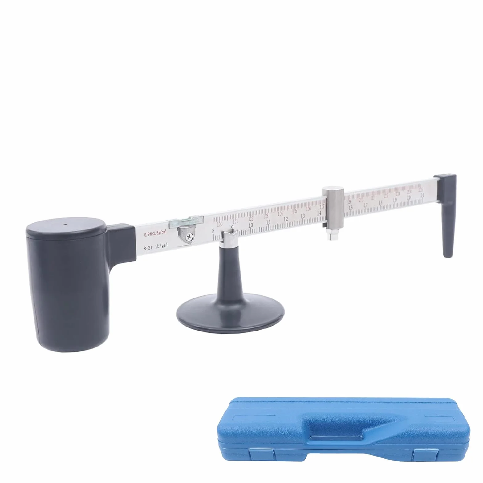 Densímetro de líquido de laboratorio para medir la densidad del líquido, rango de 0,96-2,5 g/cm³, precisión de 0,01 g/cm³, herramienta profesional de prueba de lodo