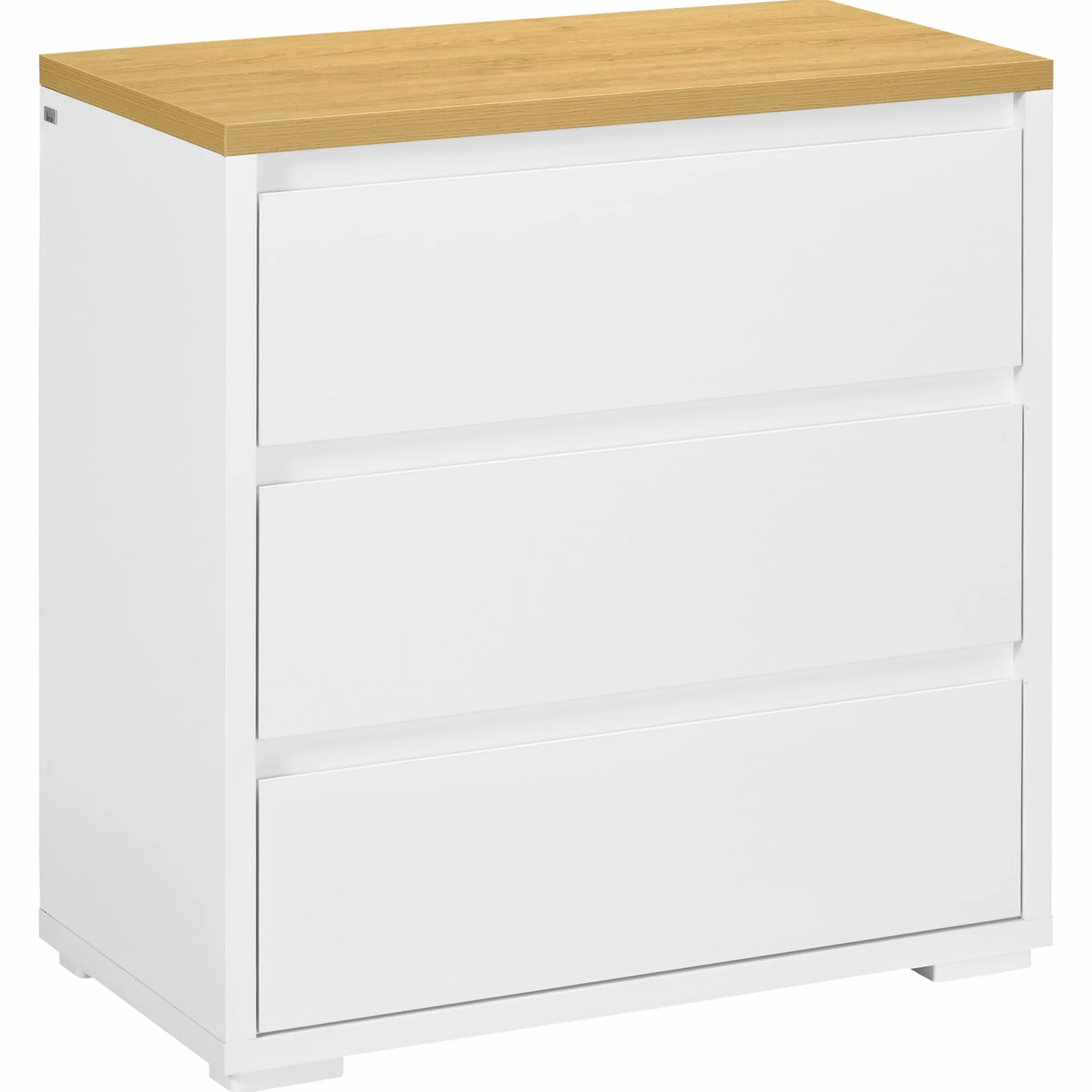 HOMCOM Cómoda 3 Cajones, Cómoda Dormitorio sin Tiradores, Cajonera para Salón, Oficina, Estilo Moderno, 70x37x75 cm, Blanco