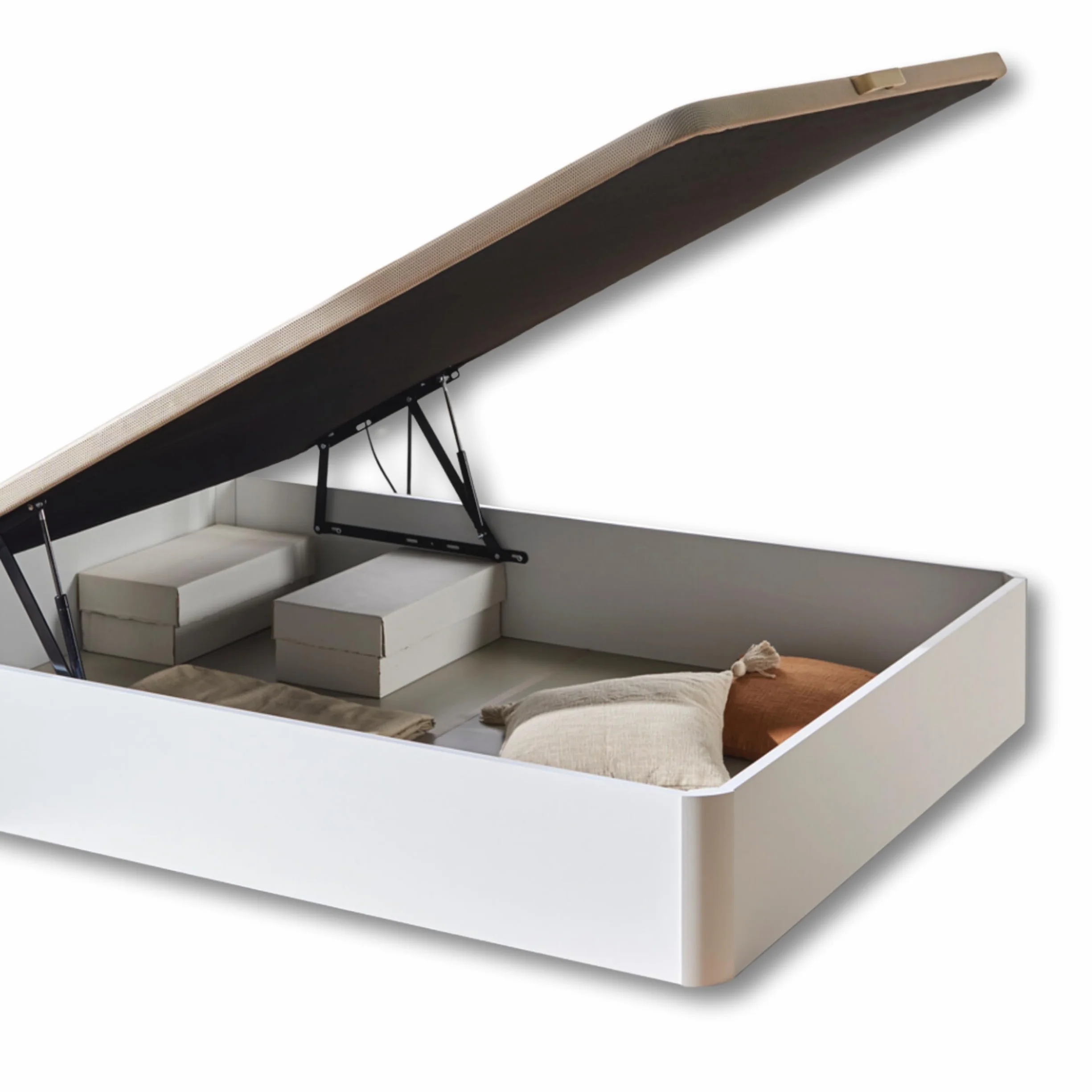 DESCANSIN - Canapé Abatible | Canape para tu Cama | Canapes Abatibles 4 Colores Disponibles | Canape para Camas Matrimoniales o Individual | Canape Gran Capacidad 28cm | Canapé (Blanco, 135x190)
