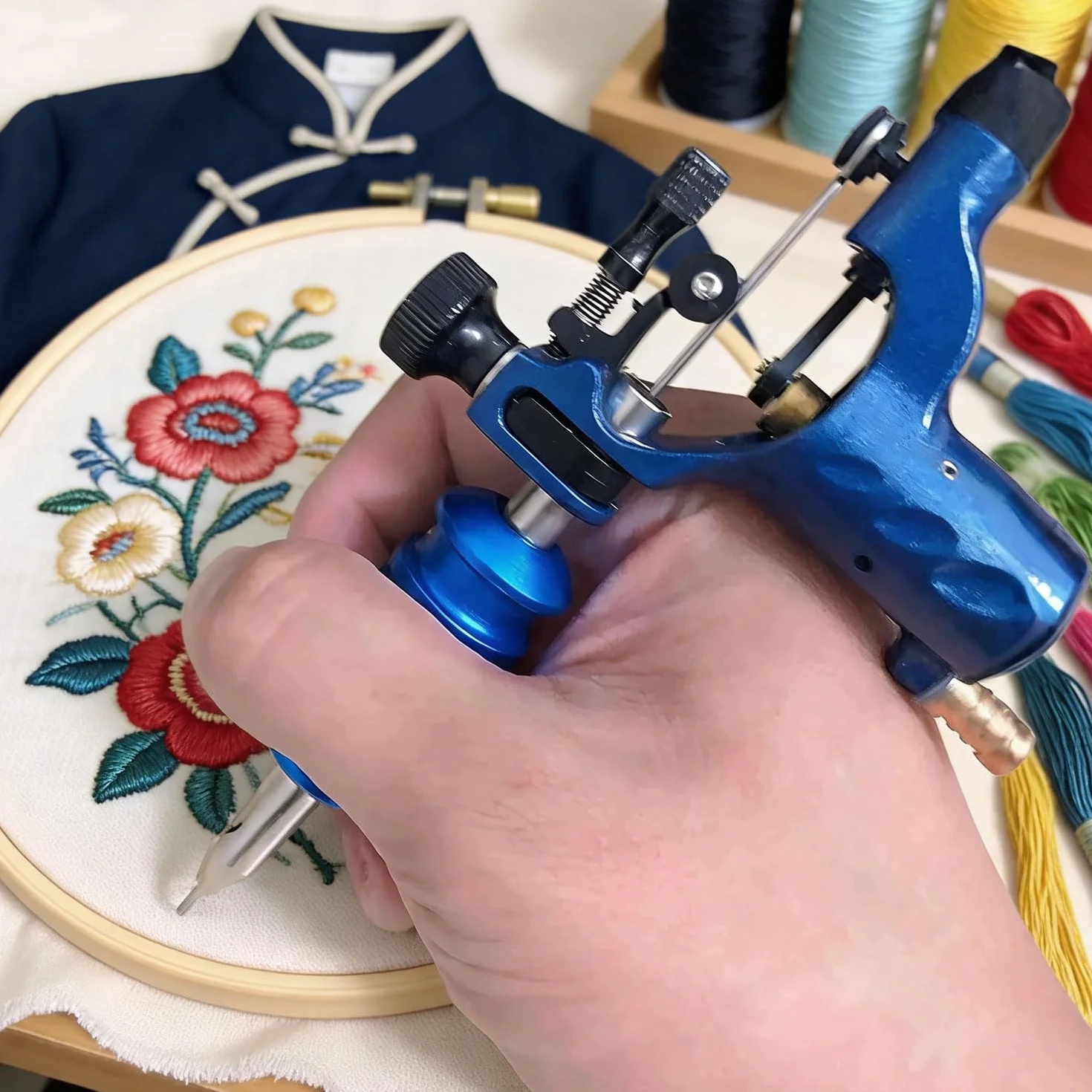 Máquina eléctrica para bordar con aguja, con velocidad ajustable para crear patrones murales, para vestidos de novia, ligera y silenciosa, ideal para bordados creativos de bricolaje, para sastrerías