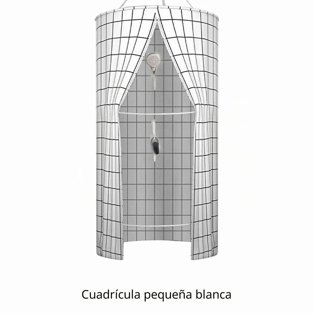 Cortina de Ducha Plegable y almacena en Segundos para el hogar, baño, Cortinas de Ducha de poliéster para baño, Ducha, Blanco