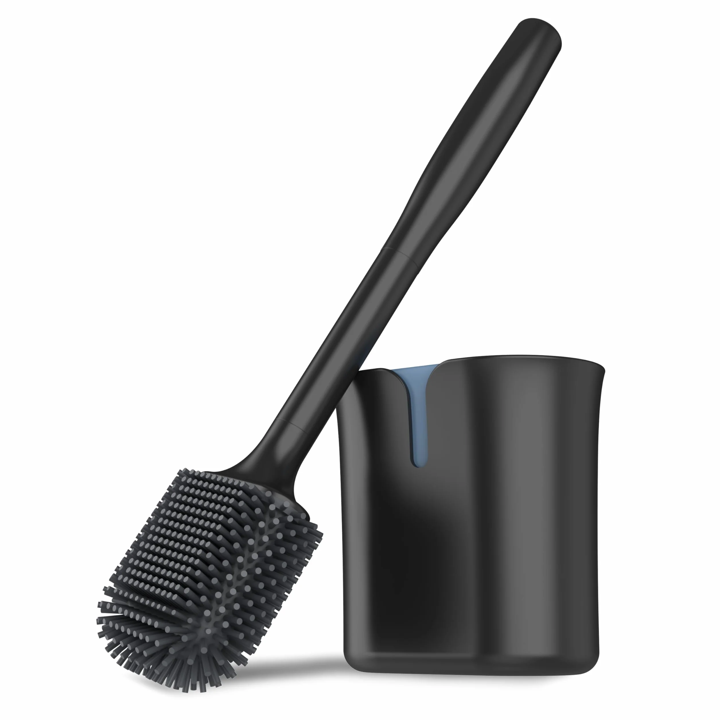 MR.SIGA Escobillero y Portaescobillas de Pared con Cerdas de TPR, Negro, 1 Pack
