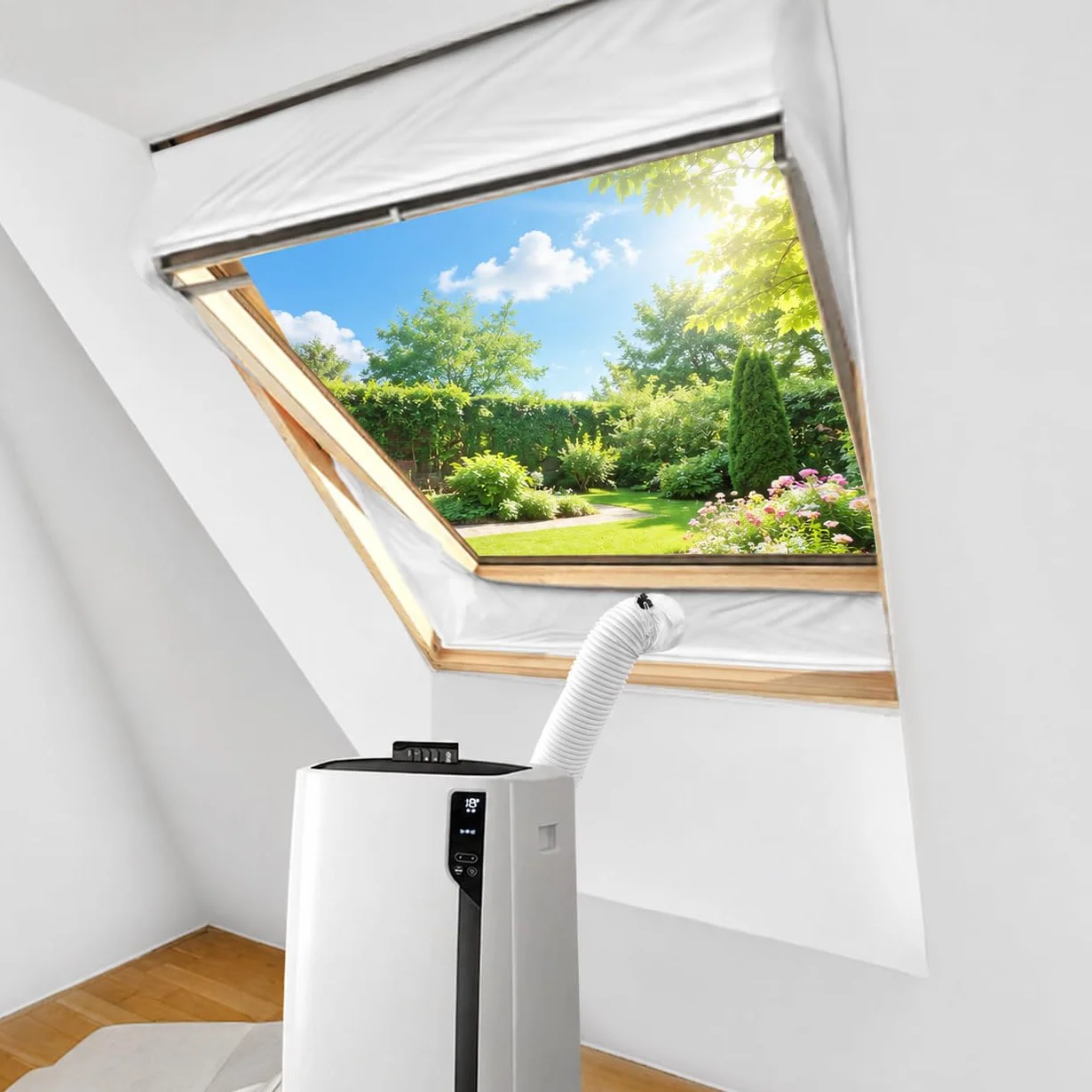 Landrip Kit Ventana Aire Acondicionado Portátil, Sellado de Ventanas de Aire Acondicionado 230 x 50 cm, para Dispositivos Móviles de Aire Acondicionado, Todas las Ventanas, Mantén la Casa Fresca