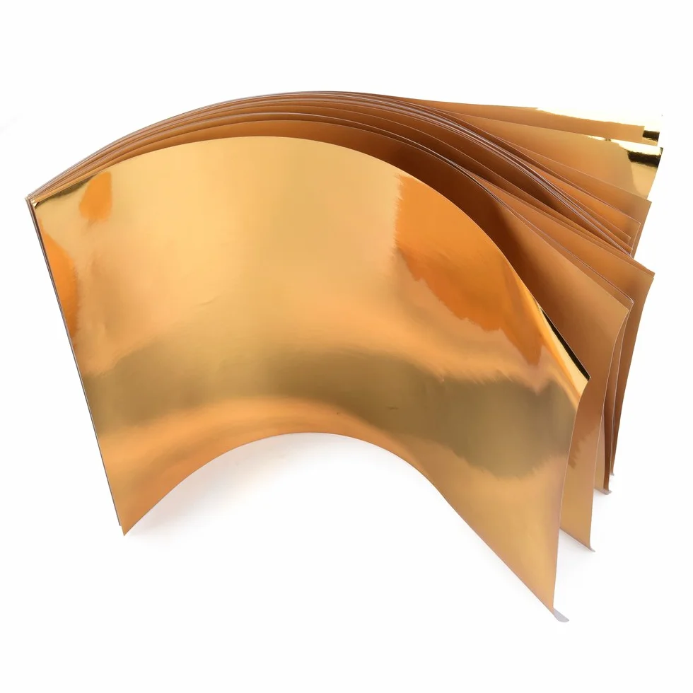 Papel Metálico Dorado Brillante 8.25x11.75 Pulgadas 25 Hojas para Manualidades