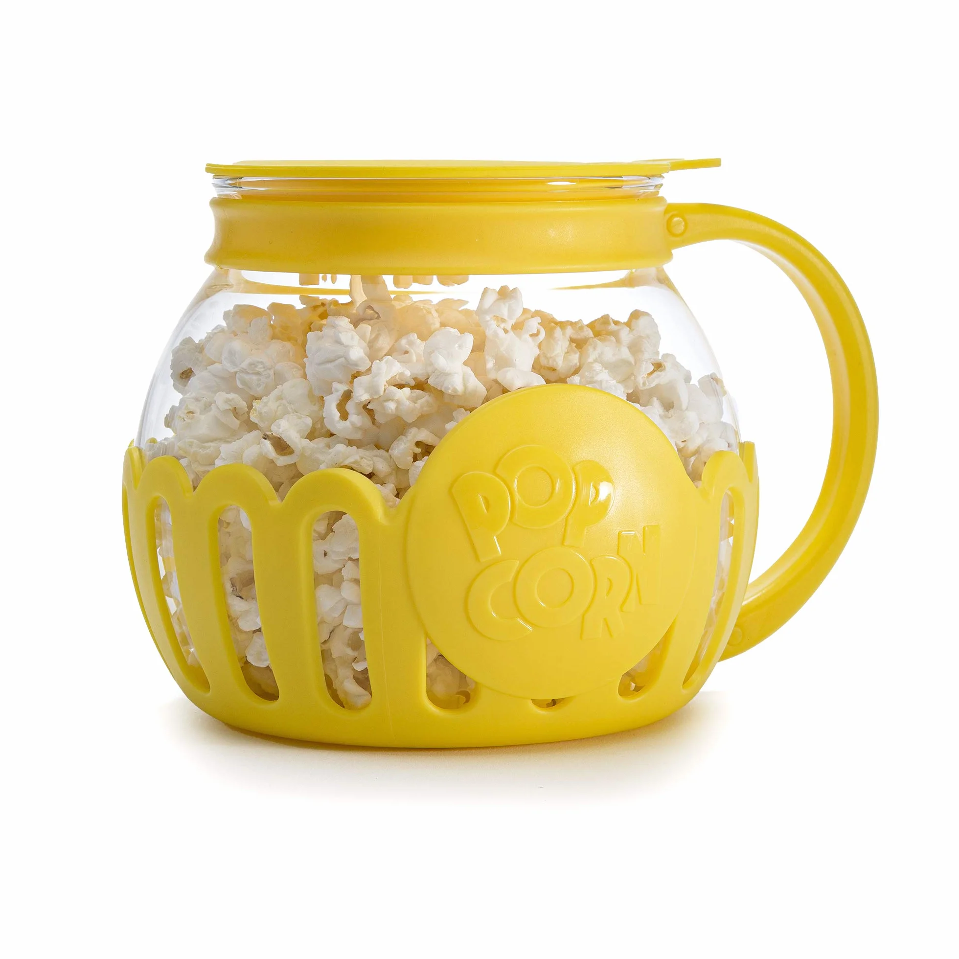 Ecolution Palomitas de maíz micropop patentadas para microondas, vidrio de borosilicato seguro para la temperatura, amarillo