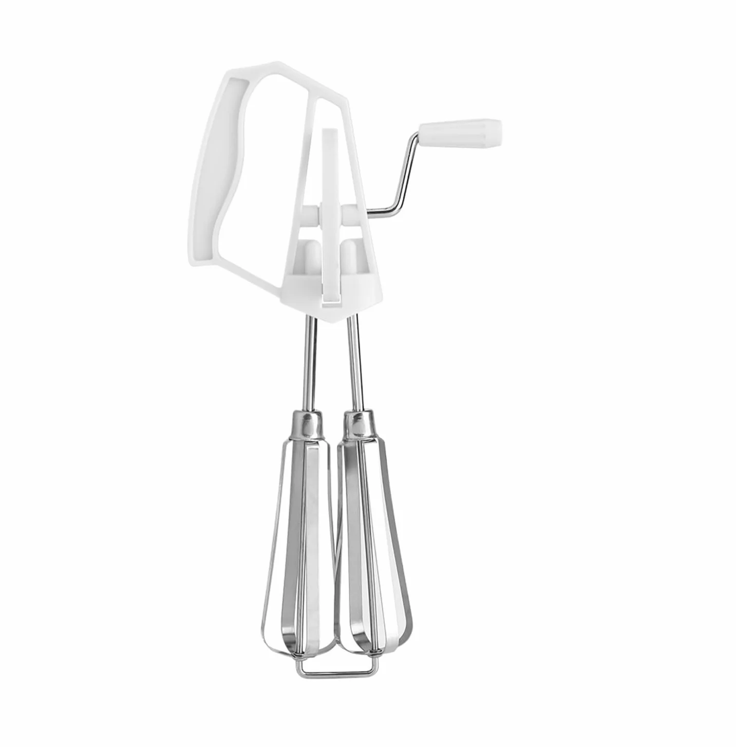 Batidor Varillas Cocina Batidor De Huevos Manual Giratorio De Acero Inoxidable Batidor De Huevos Mezclador Herramientas De Cocina For Utensilios De Cocina Barillas Batir Batidor De Huevo(White)