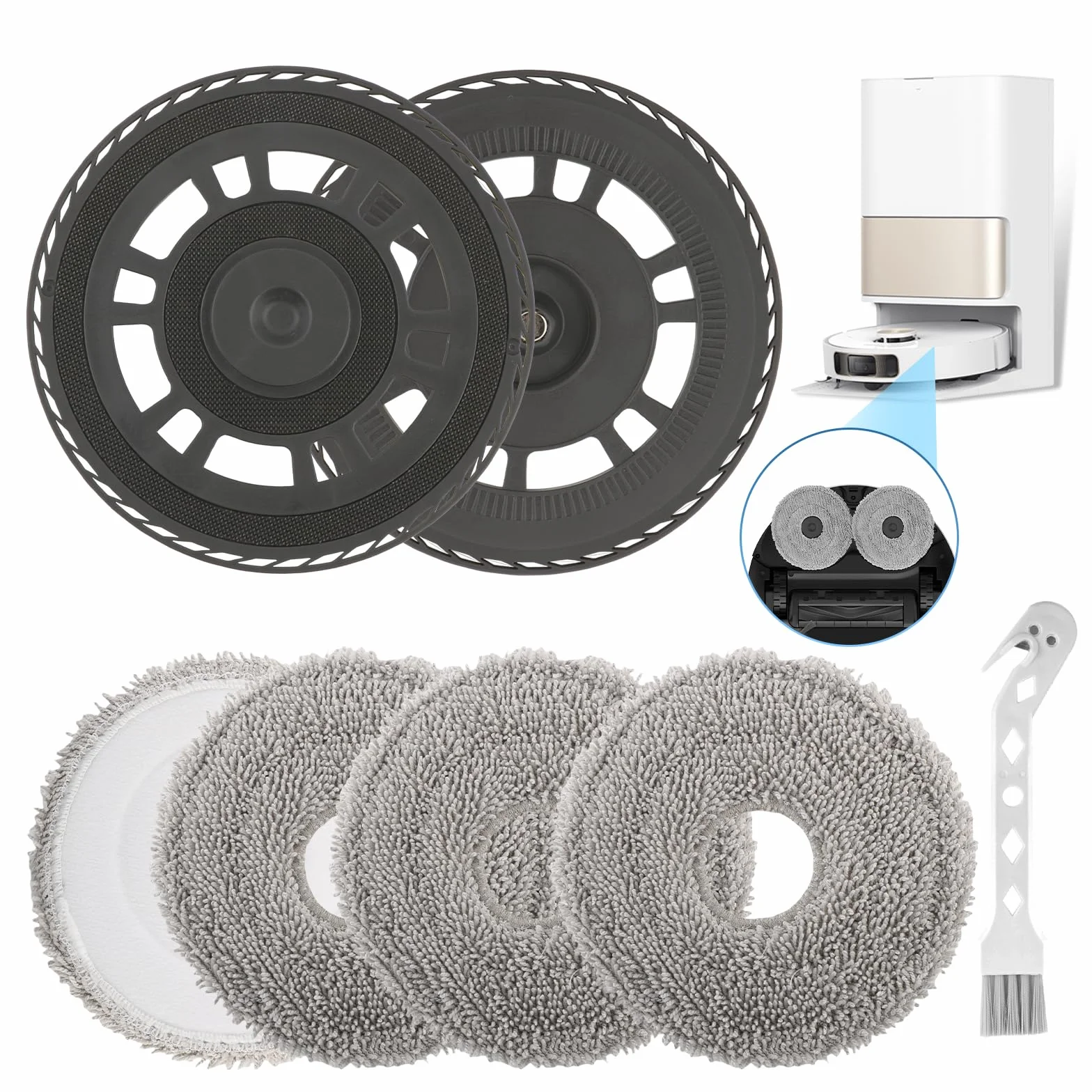 Soporte de Trapeador Paños de Fregona Lavables Reutilizables para Dreame L10S Pro Ultra Heat L10S Ultra Gen 2 L20 L40 X40 X30 Mova E30 Ultra X40 Master Robot Aspirador Accesorios
