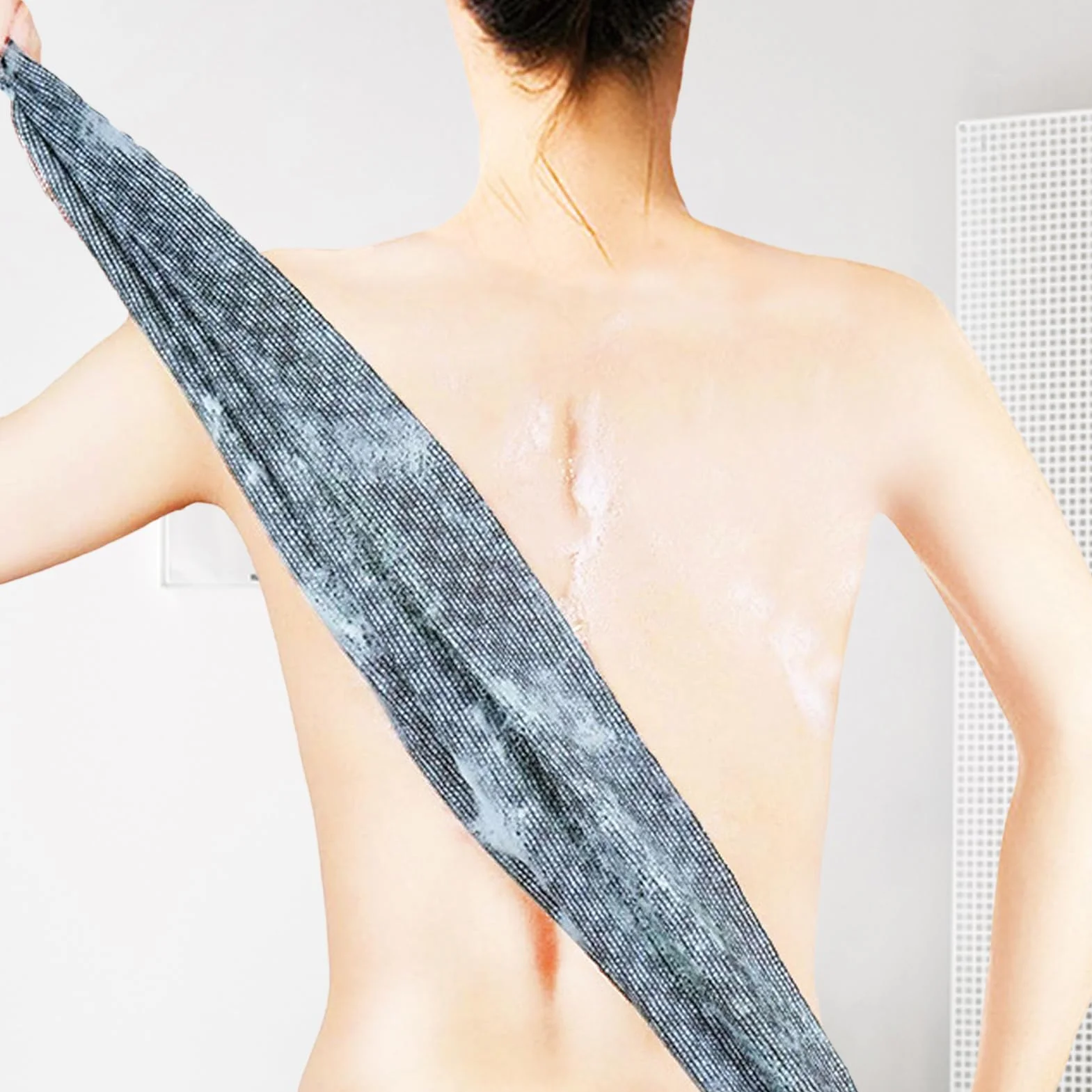 Toalla exfoliante para ducha extra larga - Pañas de baño para limpieza de piel