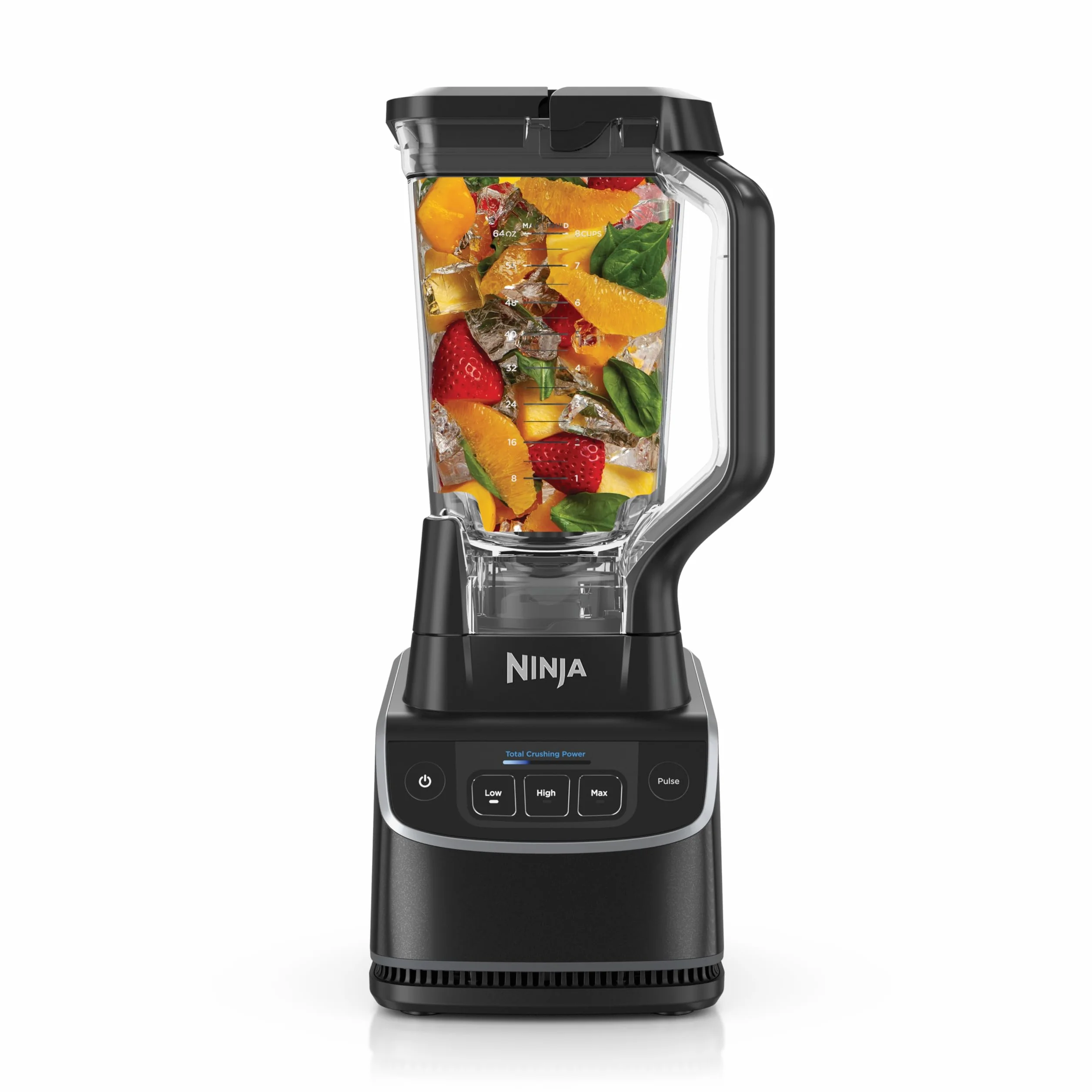 Ninja Batidora de jarra, 3 ajustes de velocidad, modo manual Pulse (Pulso), jarra grande de 1,9 l de capacidad máxima para líquidos, prepara smoothies, salsas y mucho más, Negro BP201EU