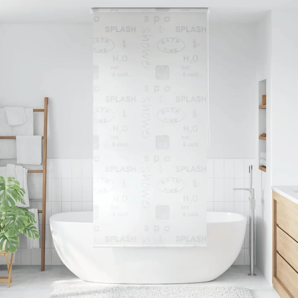 Mangloder Cortina de ducha enrollable 80 x 240 cm, PEVA impermeable y de secado rápido, con piezas de aluminio, cordón de tracción a la izquierda o derecha, protección contra salpicaduras para baño y