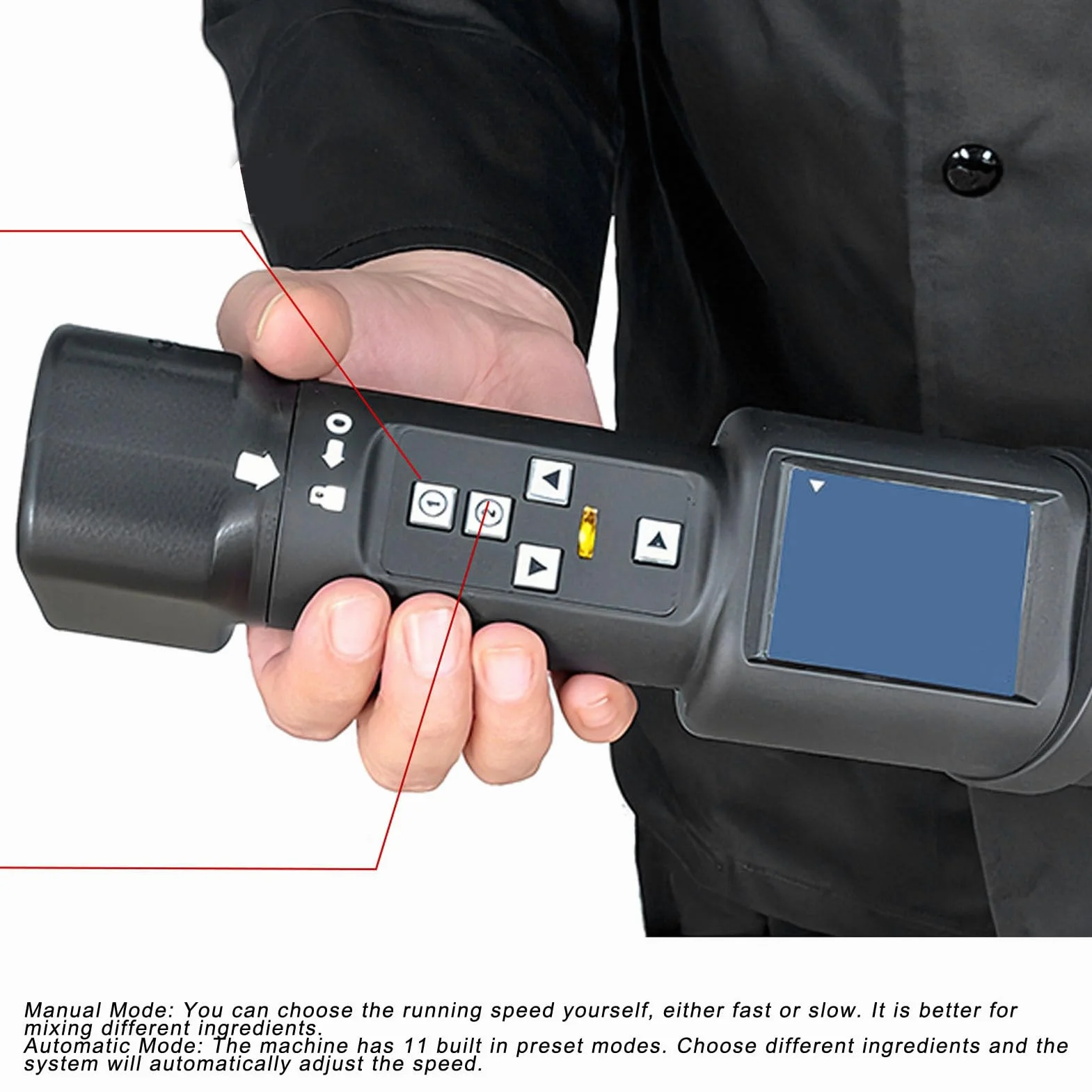 ViaGasaFamido Batidora de Mano Comercial de 300 W, Batidora Industrial, Profesional con Motor sin Escobillas, Velocidad Variable de 3000 a 12 000 RPM, de Acero Inoxidable de (Enchufe de la UE)