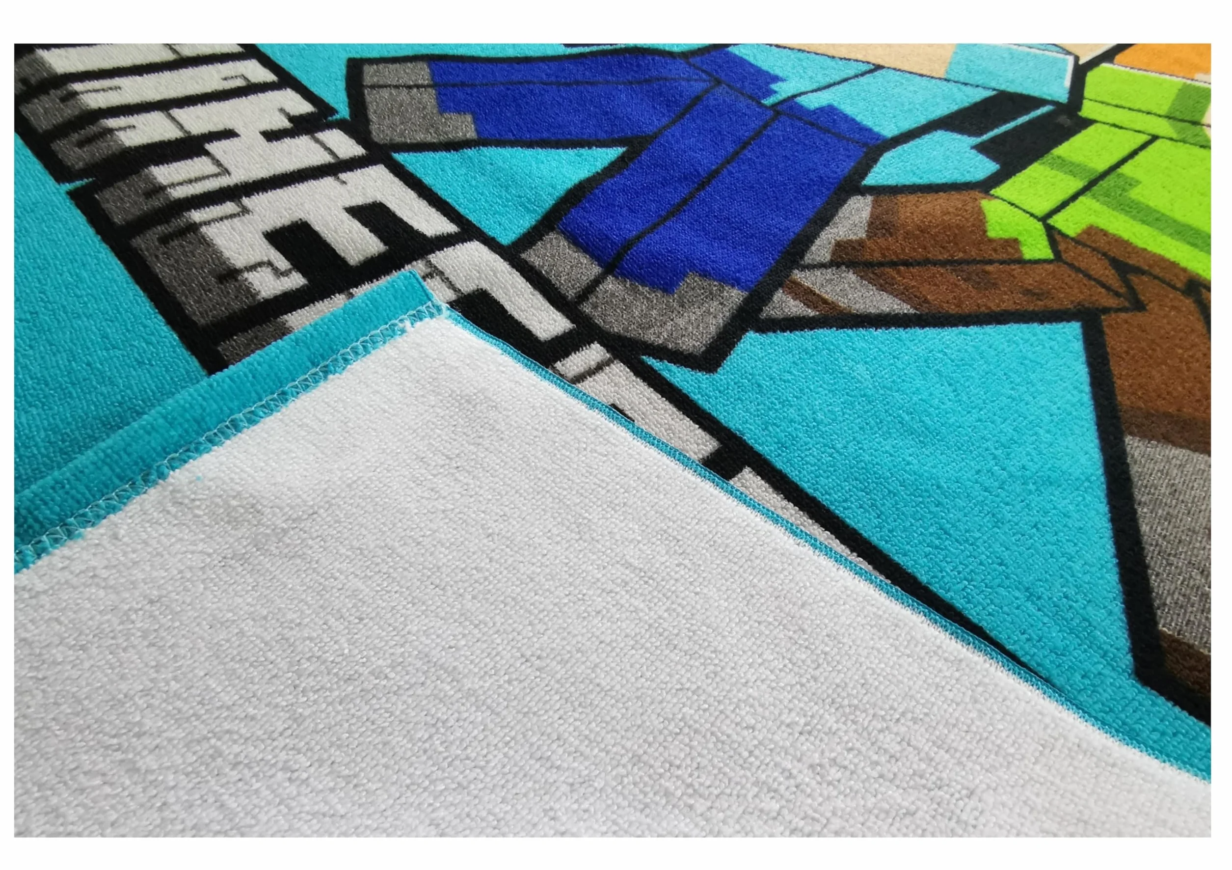 Toalla de baño infantil Minecraft Steve Alex 70 x 140 cm poliéster