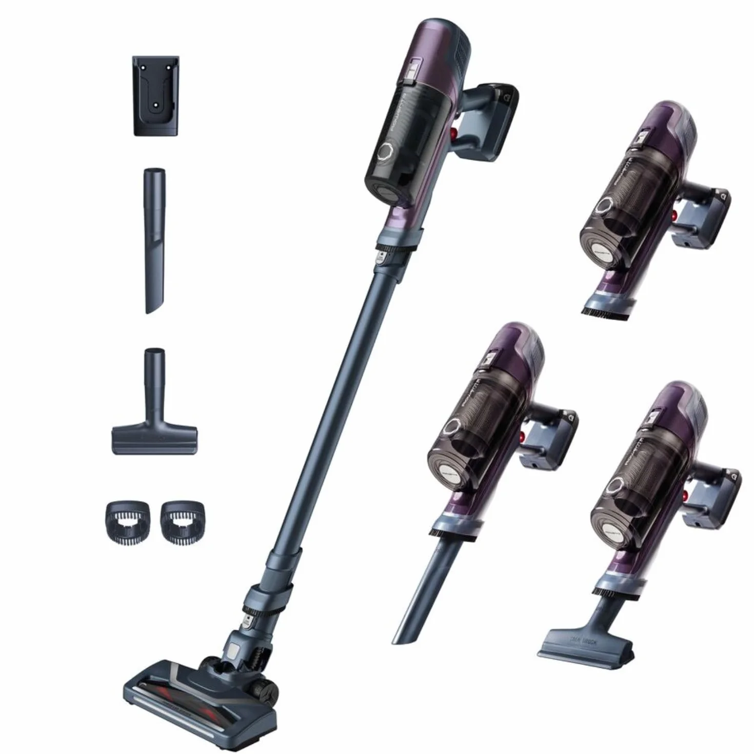 Rowenta XPert 6.60 - Aspiradora escoba versátil sin cable, con 3 funciones en 1 multiespacios, batería de litio, 2 velocidades, gatillo Boost, ligero y portatil, Lila RH6838 (Reacondicionado)