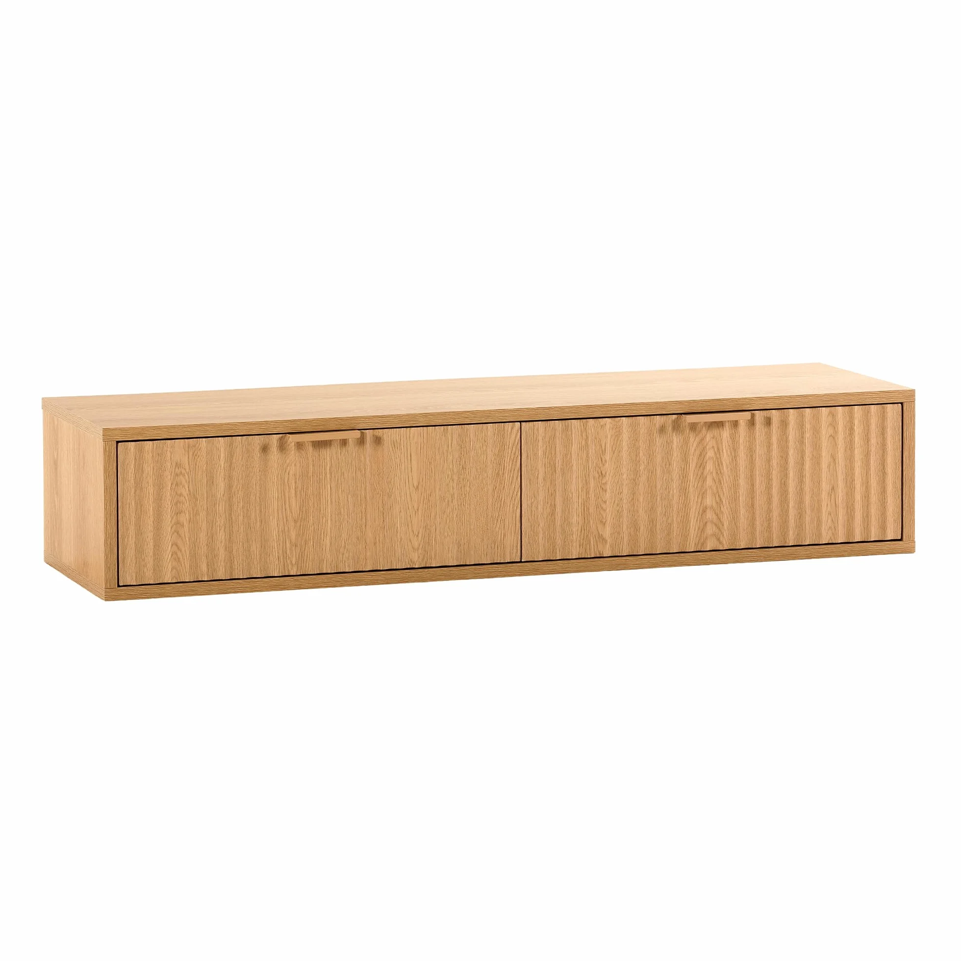 HOMN LIVING Mesa Consola recibidor suspendida Lluvia 2 cajones Color Roble, 100 cm (Ancho) 30 cm (Profundo) 20 cm (Altura)
