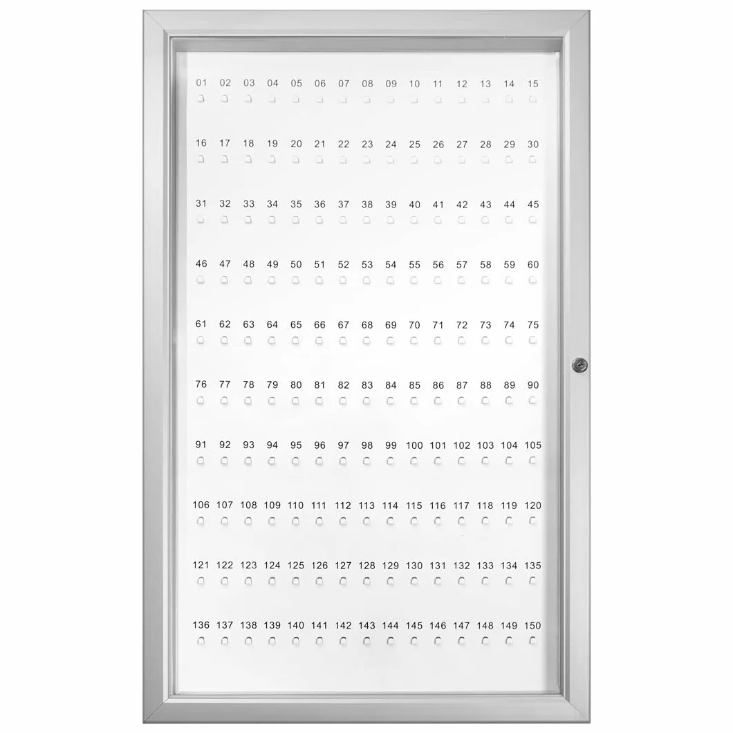 Danieli Store - Armario para Llaves con 150 Ganchos Numerados. Caja para Llaves con Puerta de Acrílico Transparente y Fondo de Acero Lacado