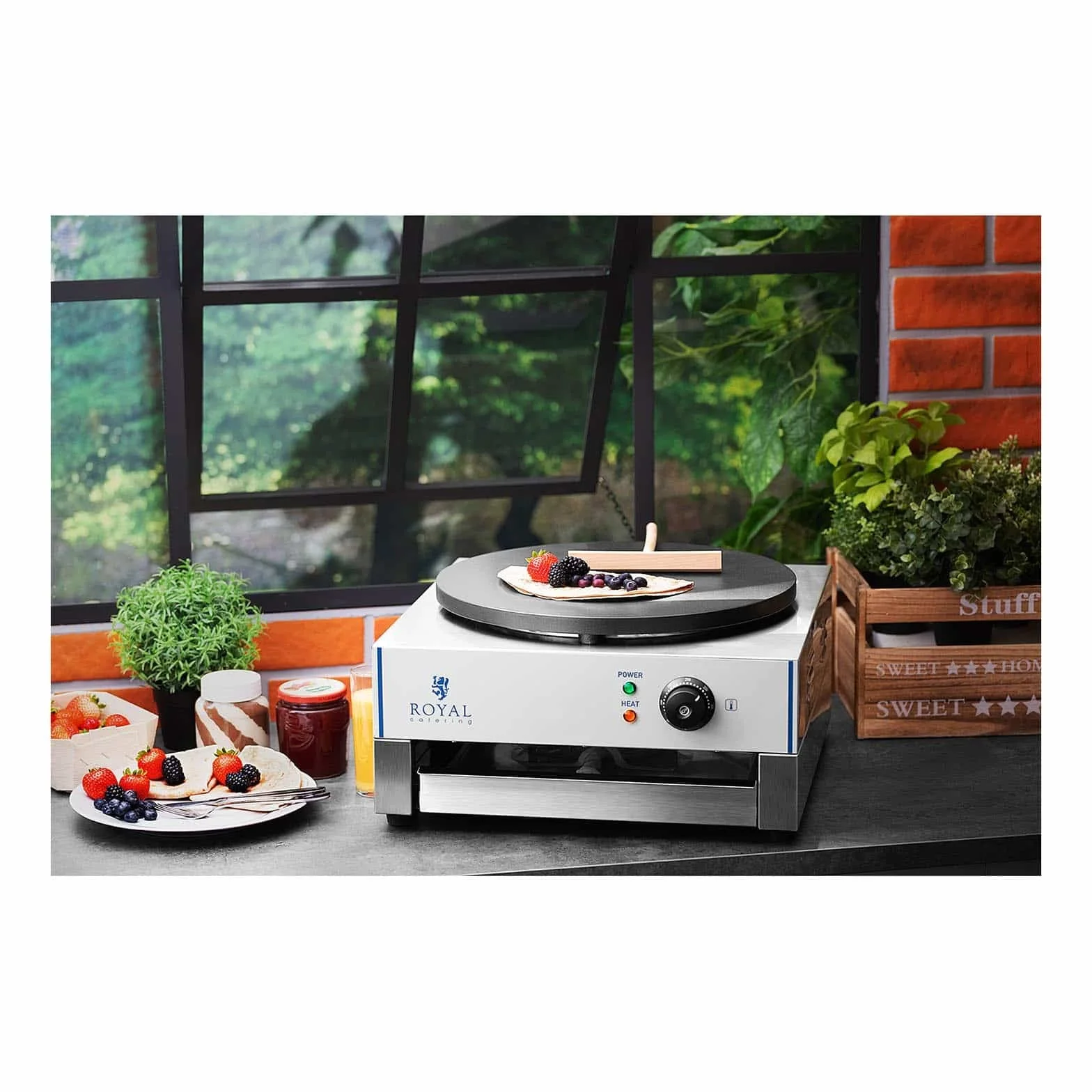 Royal Catering - RCEC-3000-E - Crepera - 40 cm - Potencia: 1 x 3000 Watt